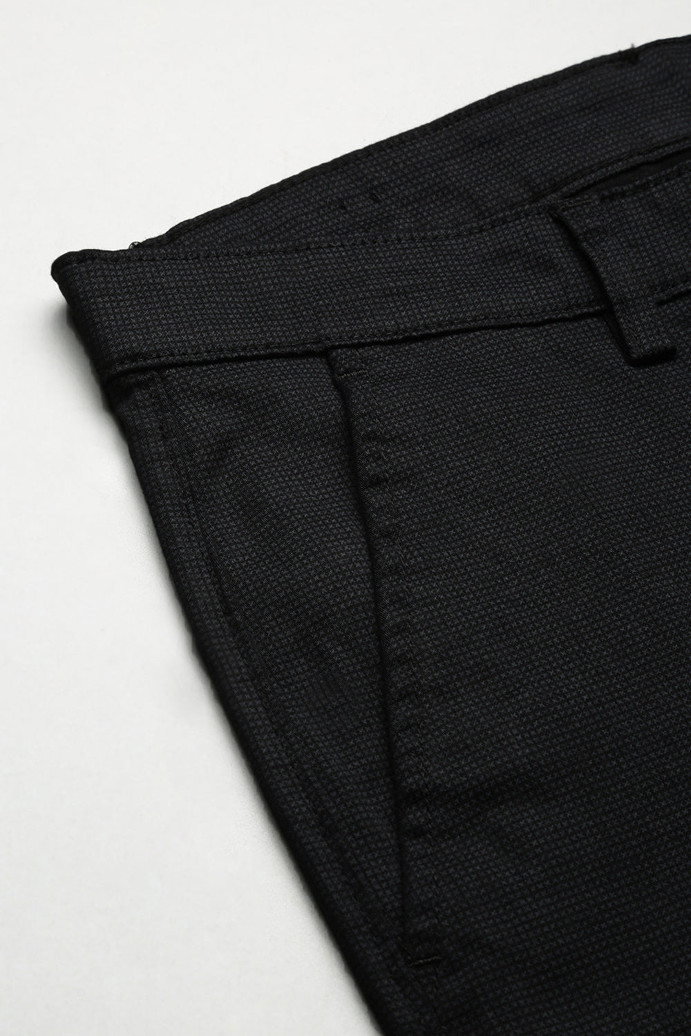 Classic Polo Men's Black Moderate Fit Printed Trousers | TP2-CL 12 C-BLK-MF-LY