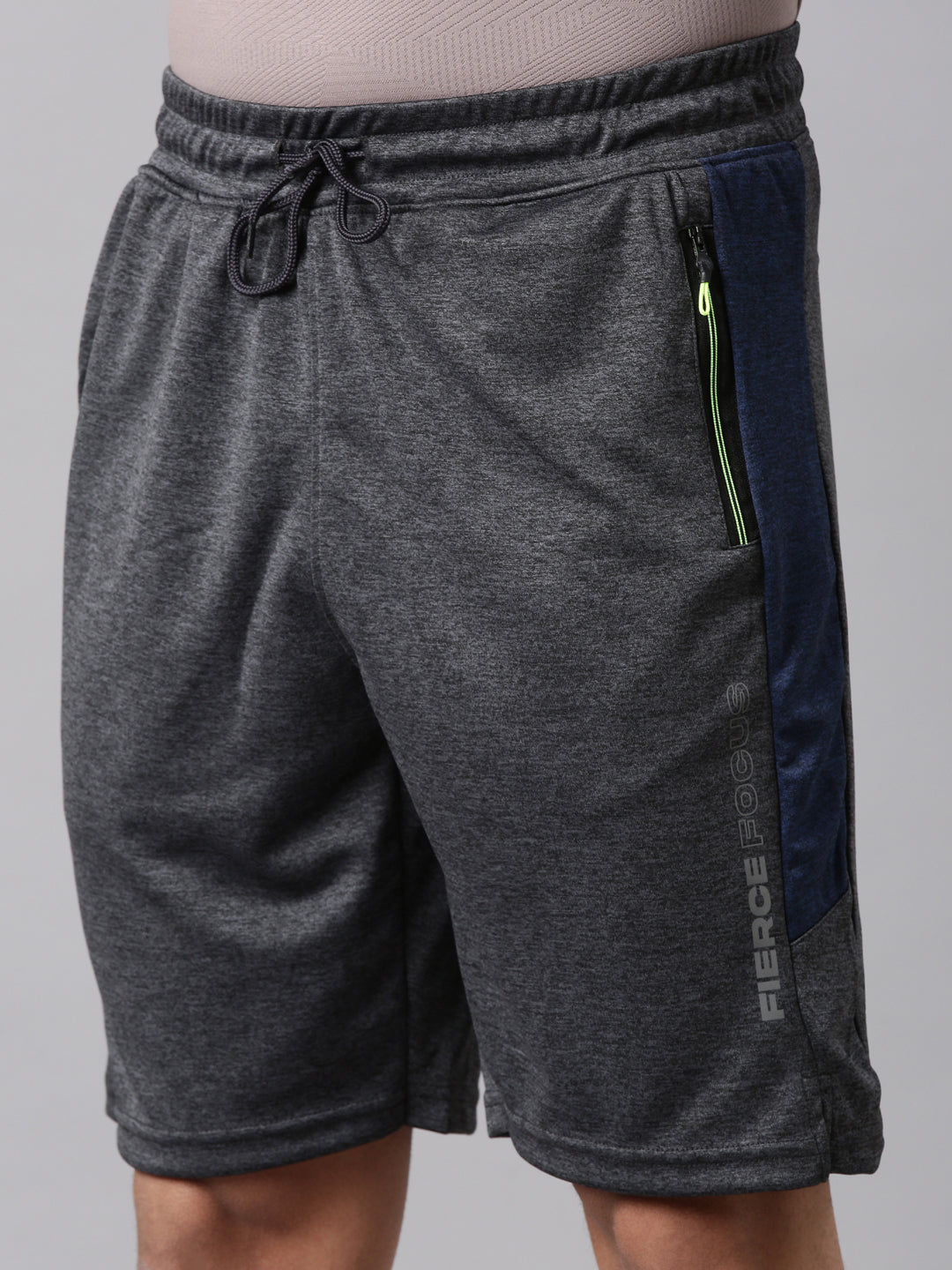 Classic Polo Men's Dark Grey Slim Fit Solid Polyester Active Wear Shorts | CP-SPZ-SH-01 C