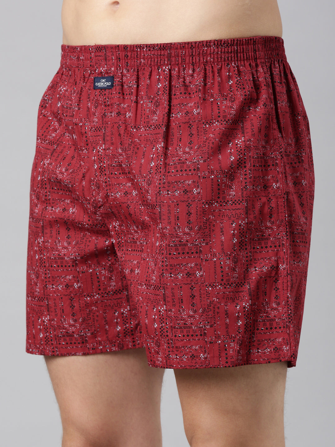 Classic Polo Men's All-Over Print/Solid Slim Fit Cotton Boxer Shorts Pack Of 2 | BXT-66-PRT-CHK