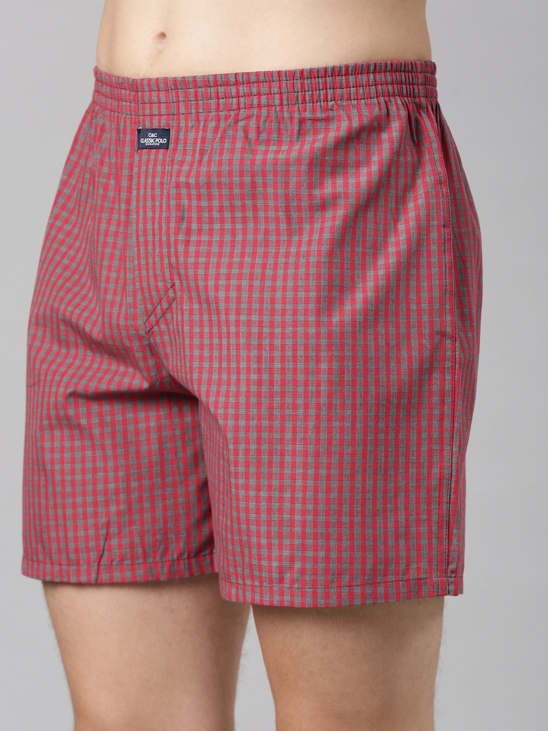Classic Polo Men's Checked/All-Over Print Slim Fit Cotton Boxer Shorts Pack Of 2 | BXT-102-CHK-PRT