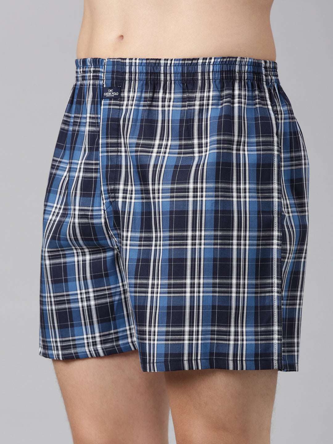 Classic Polo Men's All-Over Print/Checked Slim Fit Cotton Boxer Shorts Pack Of 2 | BXT-69-DBY-CHK