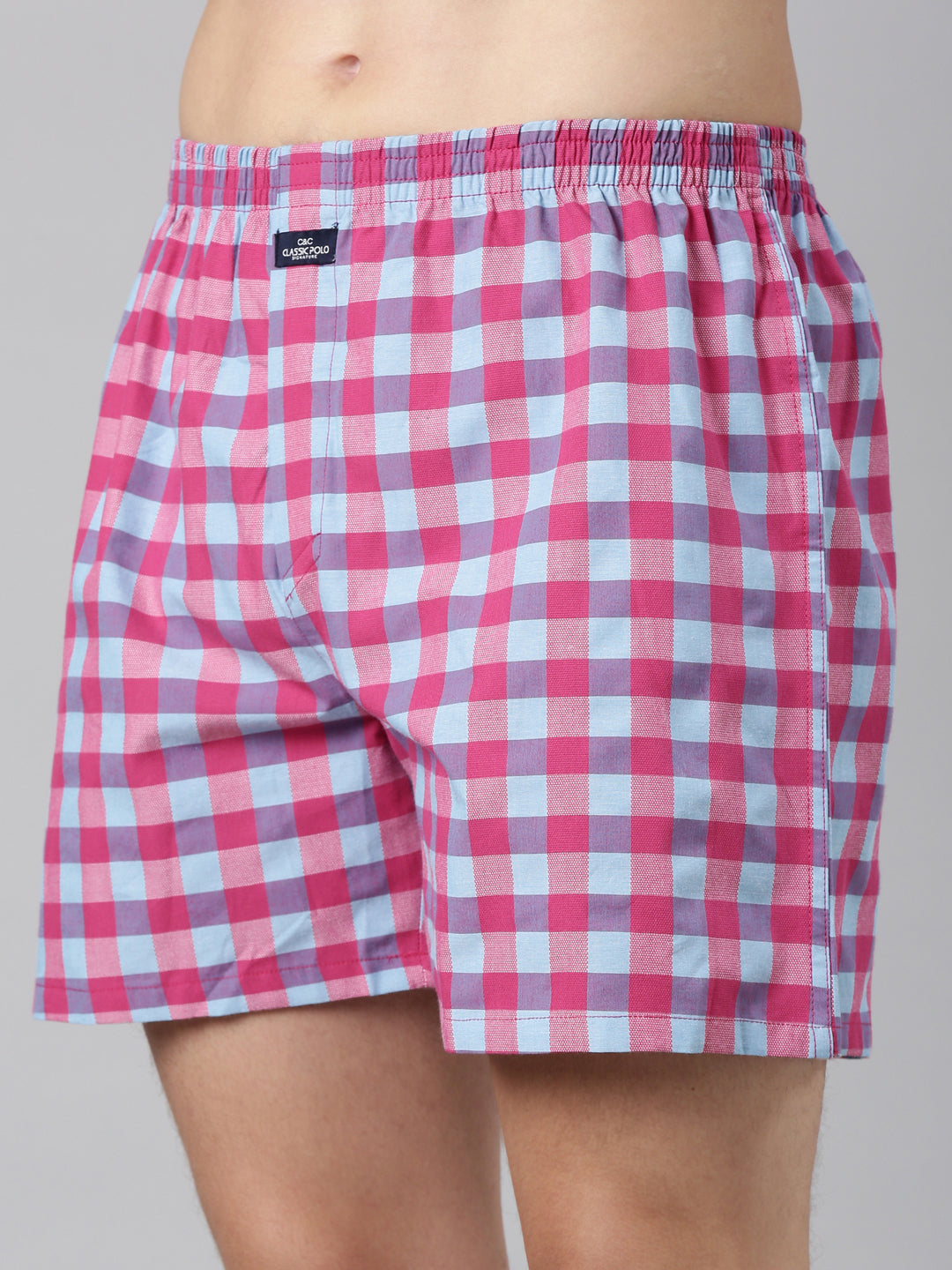 Classic Polo Men's All-Over Print/Checked Slim Fit Cotton Boxer Shorts Pack Of 2 | BXT-62-PRT-DBY