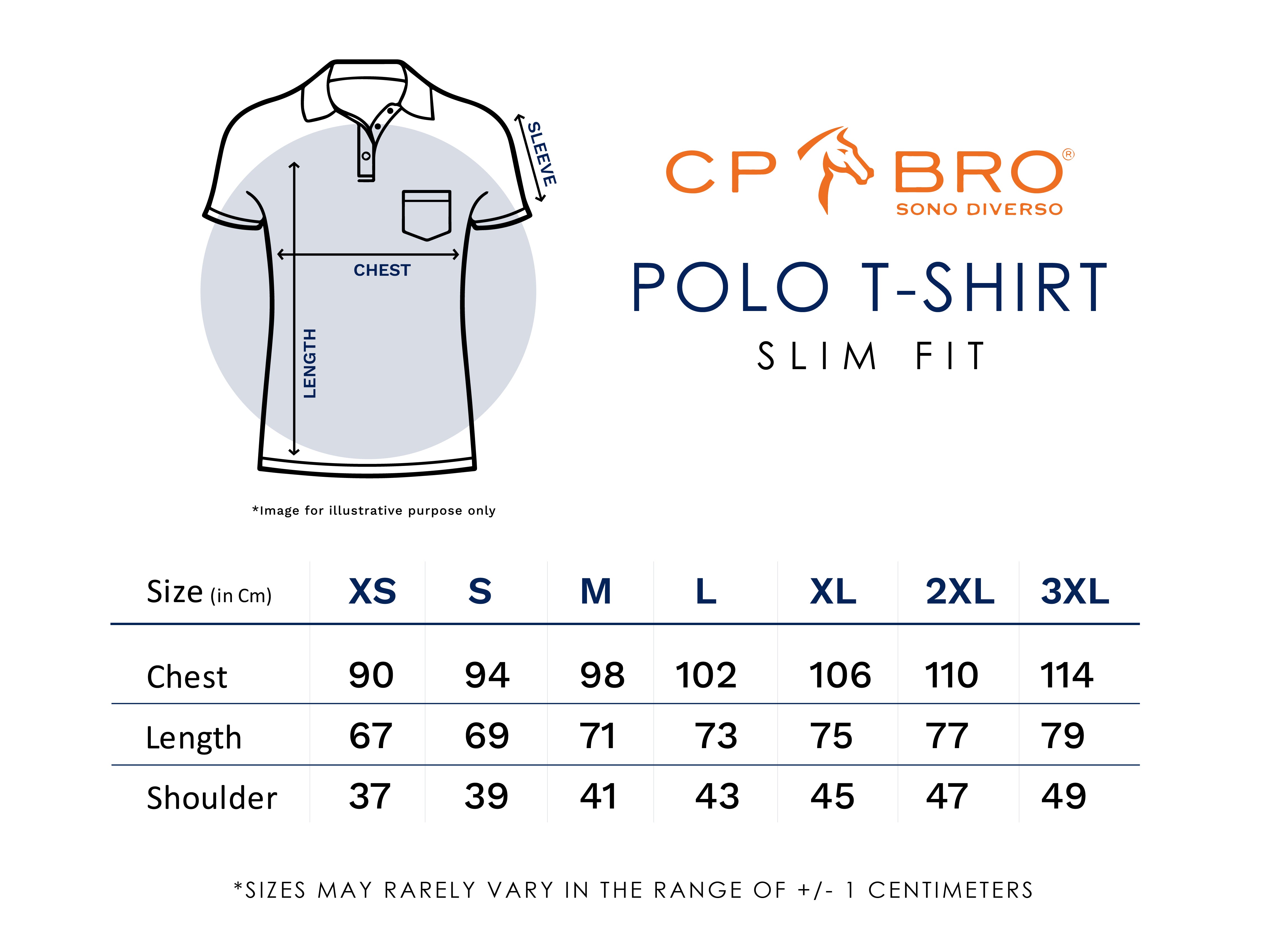 CP BRO Men's Cotton Color Block Half Sleeve Slim Fit Polo Neck Multico
