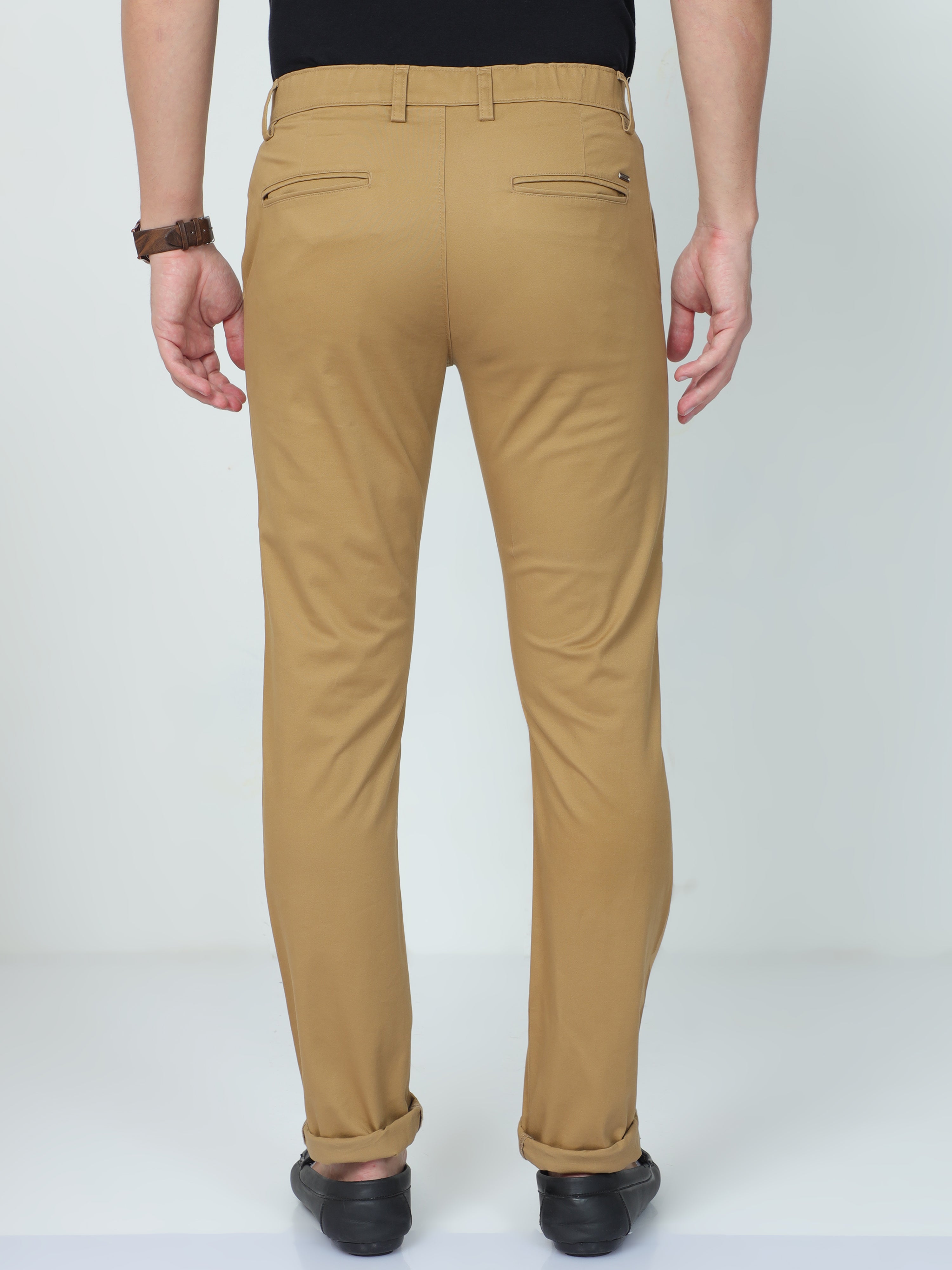 Classic Polo Mens Moderate Fit Solid Khakhi Color Trousers | To2-17 C-Kha-Mf-Ly
