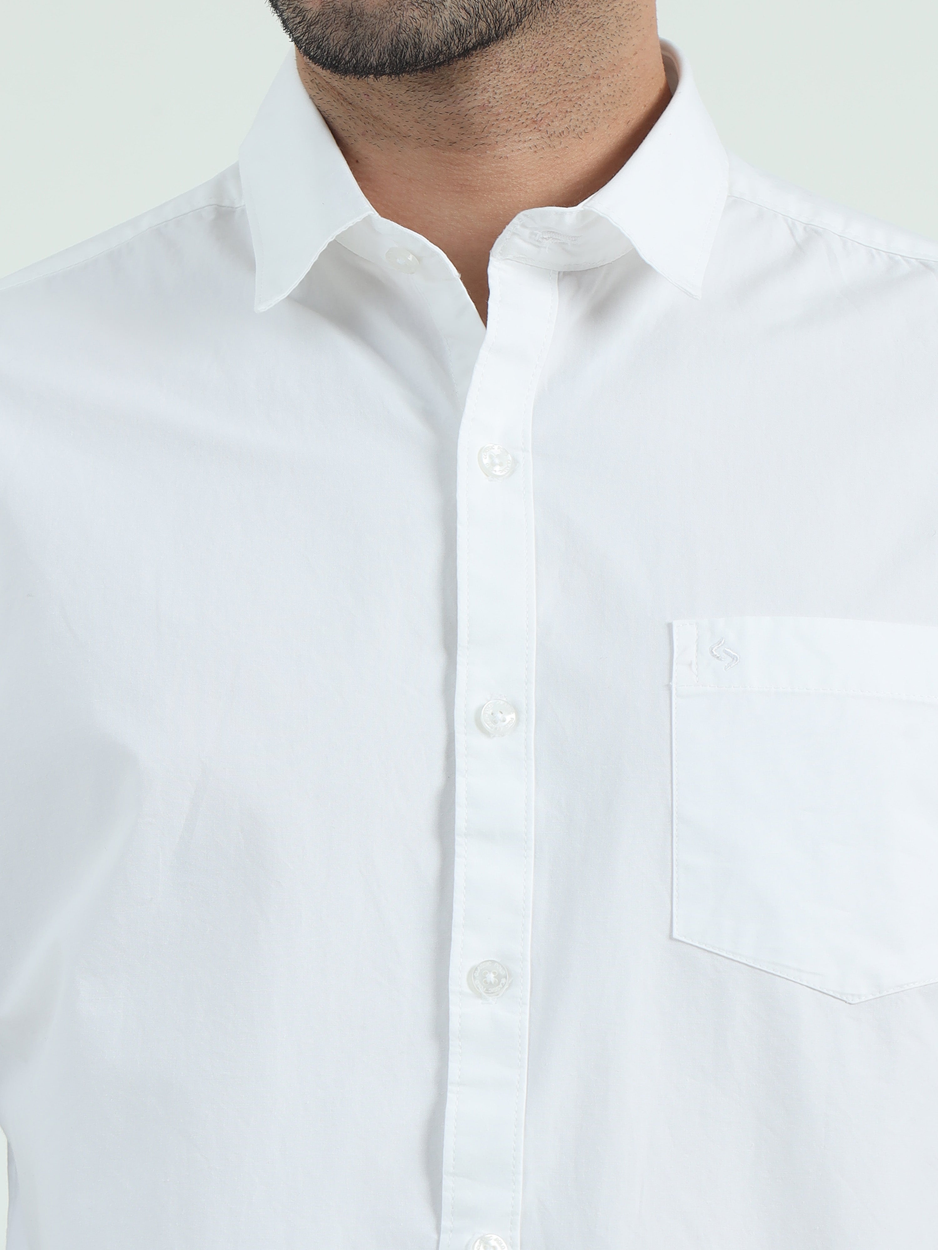 Classic Polo Men's Polo Neck Cotton White Slim Fit Solid Shirt | WHITE-06-FS-SLD-SF