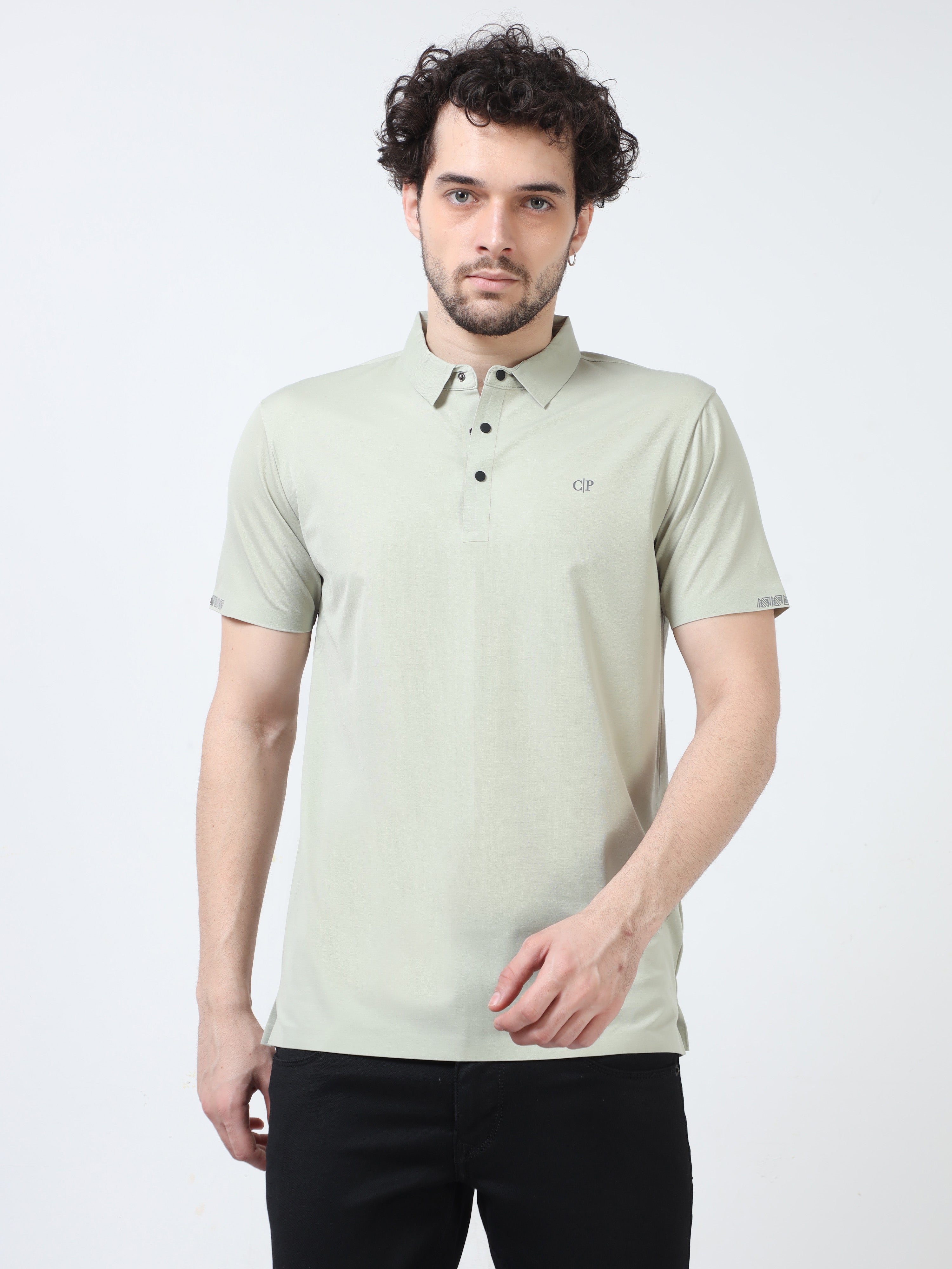 Classic Polo Men's Cotton Half Sleeve Solid Slim Fit Polo Neck Green Color T-Shirt | Unico - 91 A