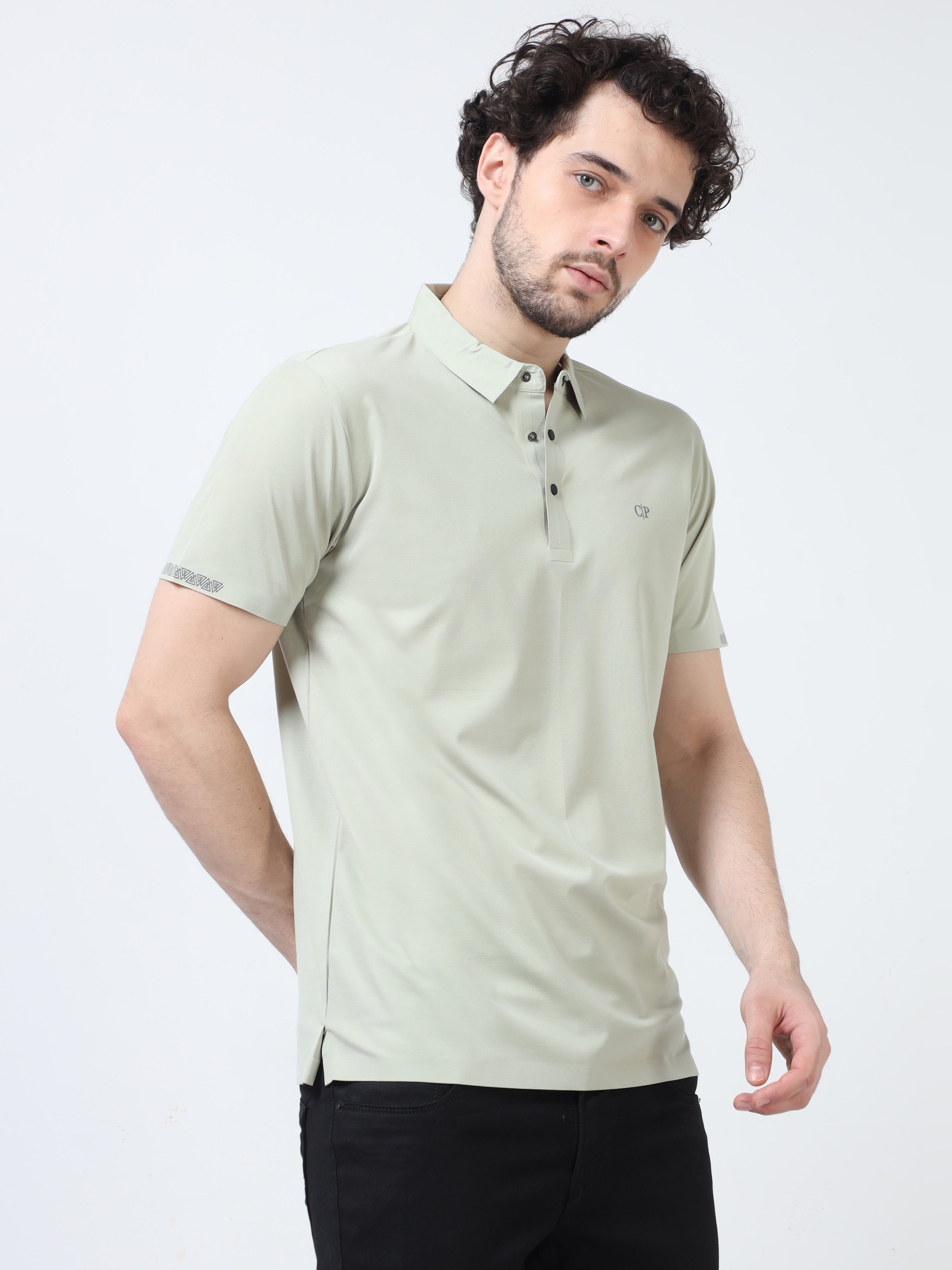 Classic Polo Men's Cotton Half Sleeve Solid Slim Fit Polo Neck Green Color T-Shirt | Unico - 91 A