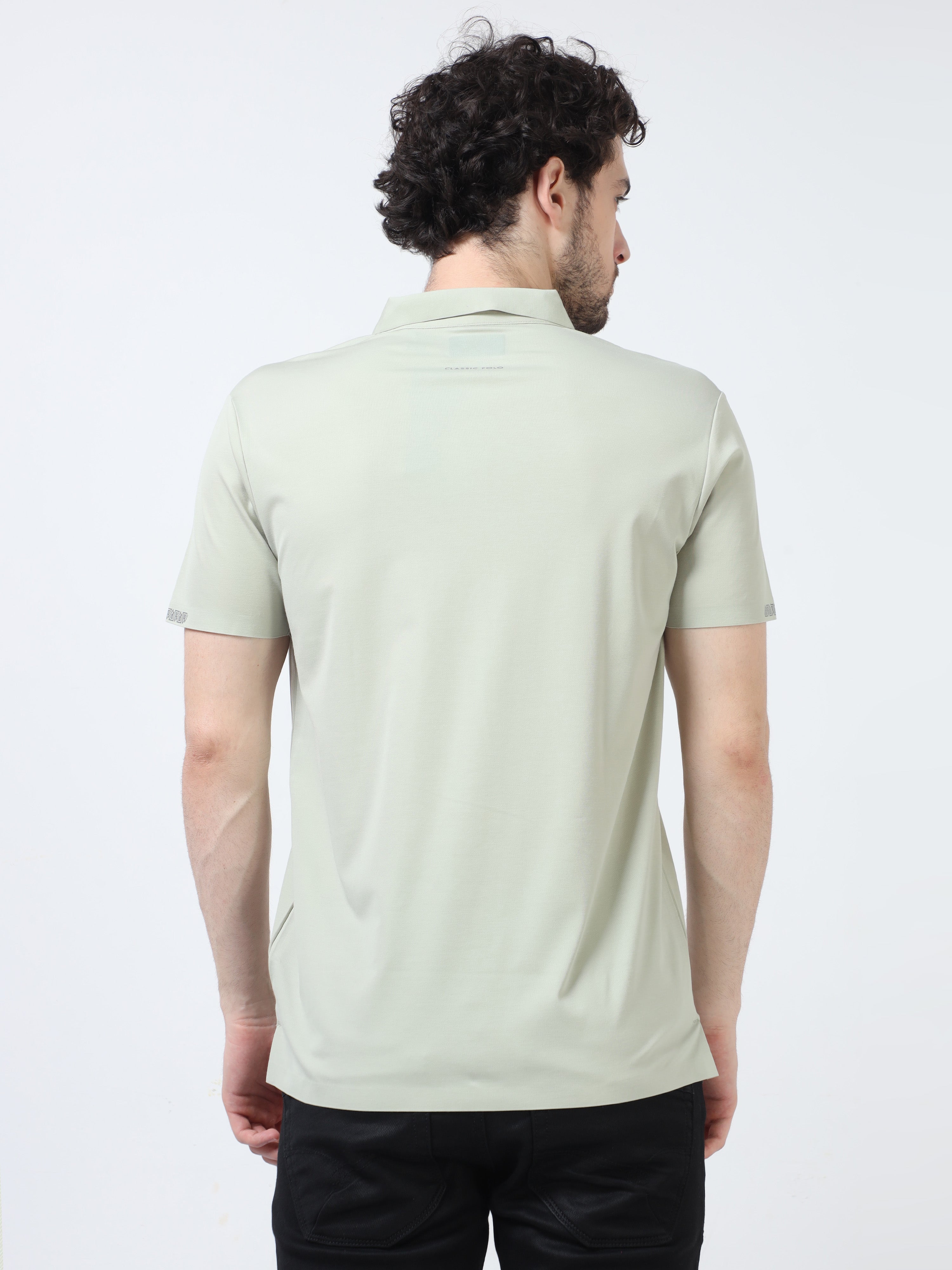 Classic Polo Men's Cotton Half Sleeve Solid Slim Fit Polo Neck Green Color T-Shirt | Unico - 91 A