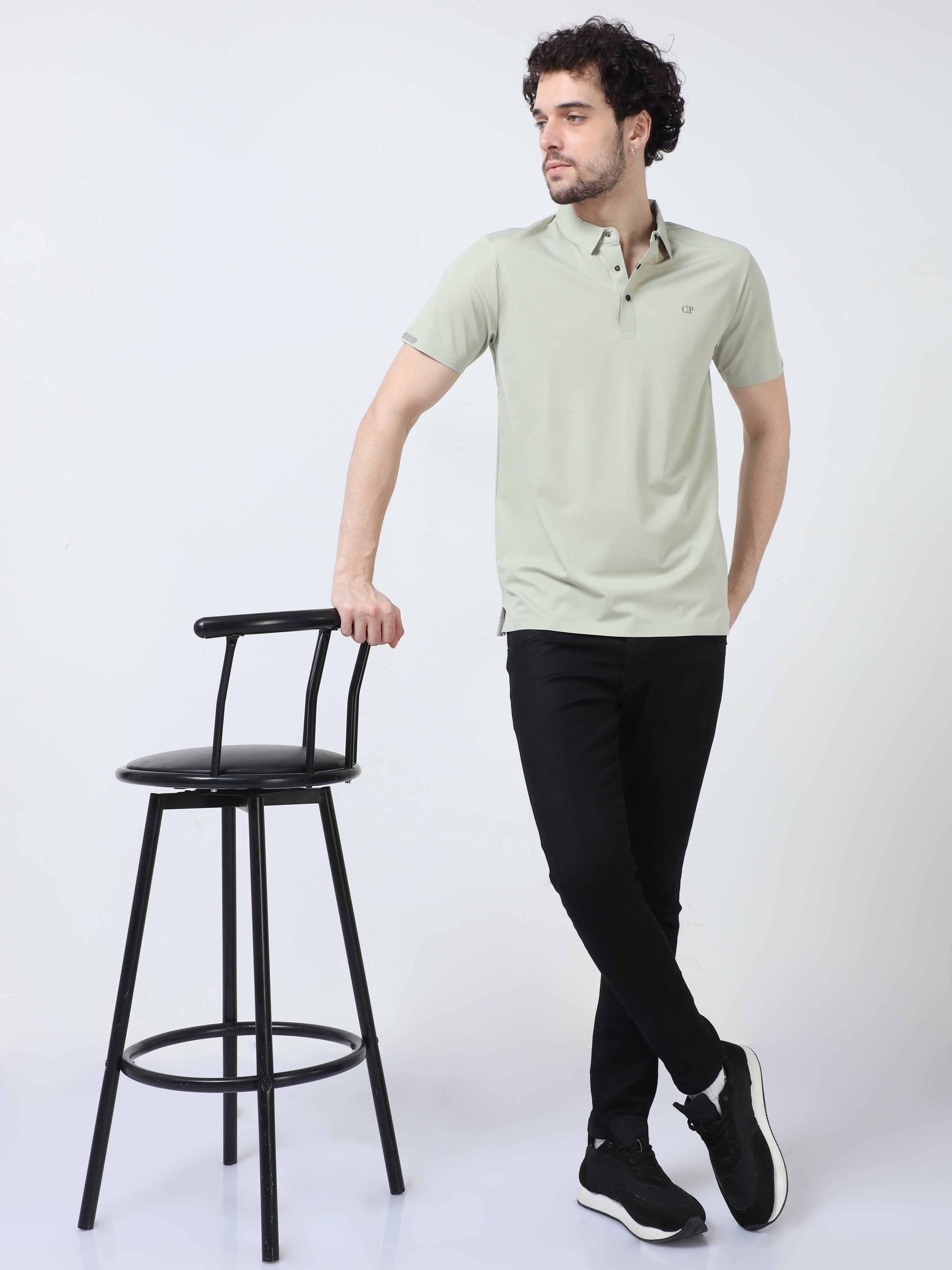 Classic Polo Men's Cotton Half Sleeve Solid Slim Fit Polo Neck Green Color T-Shirt | Unico - 91 A