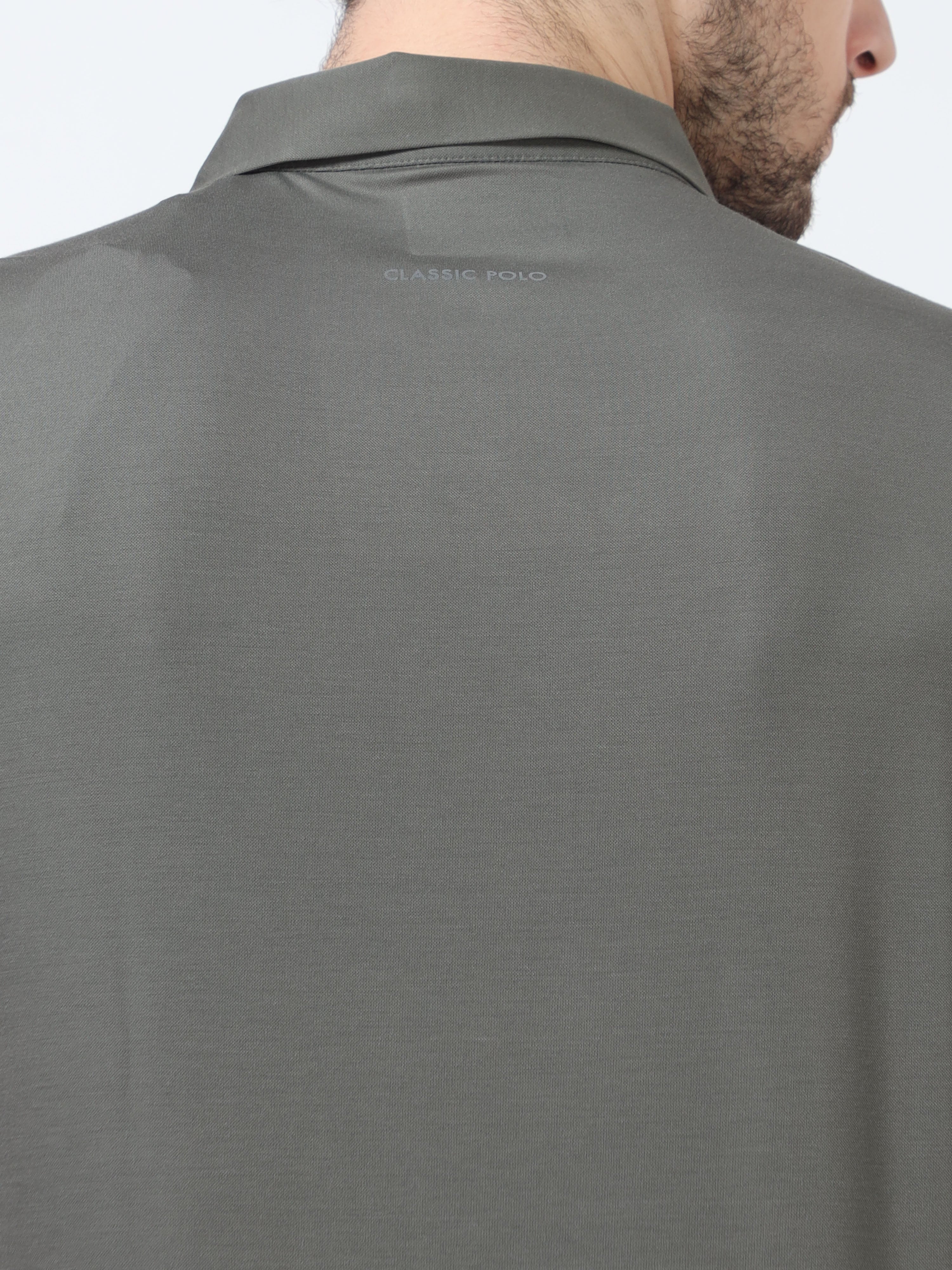 Classic Polo Men's Cotton Half Sleeve Printed Slim Fit Polo Neck Grey Color T-Shirt | Unico - 85 A