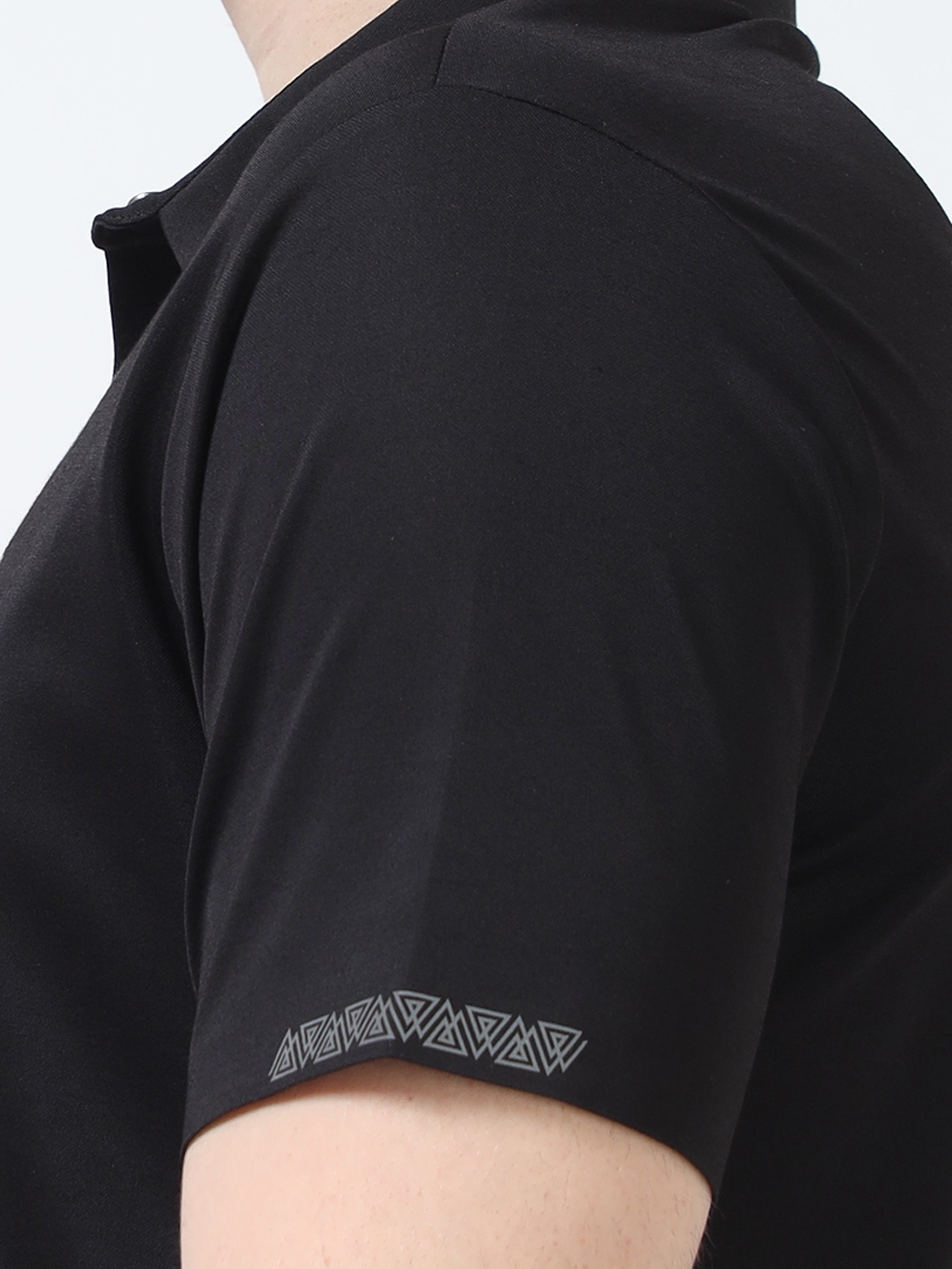 Classic Polo Men's Cotton Half Sleeve Solid Slim Fit Polo Neck Black Color T-Shirt | Unico - 90 B