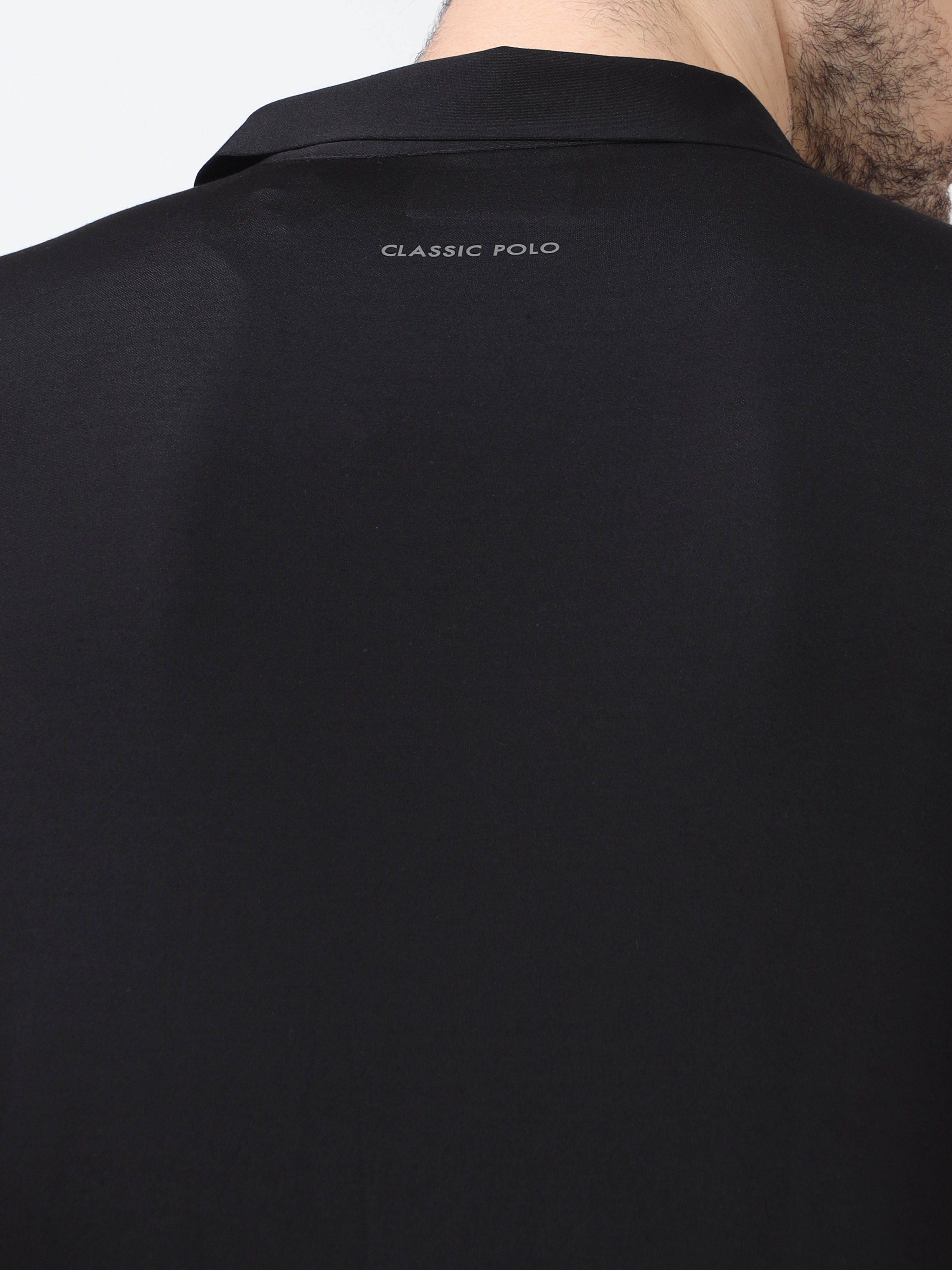 Classic Polo Men's Cotton Half Sleeve Solid Slim Fit Polo Neck Black Color T-Shirt | Unico - 90 B