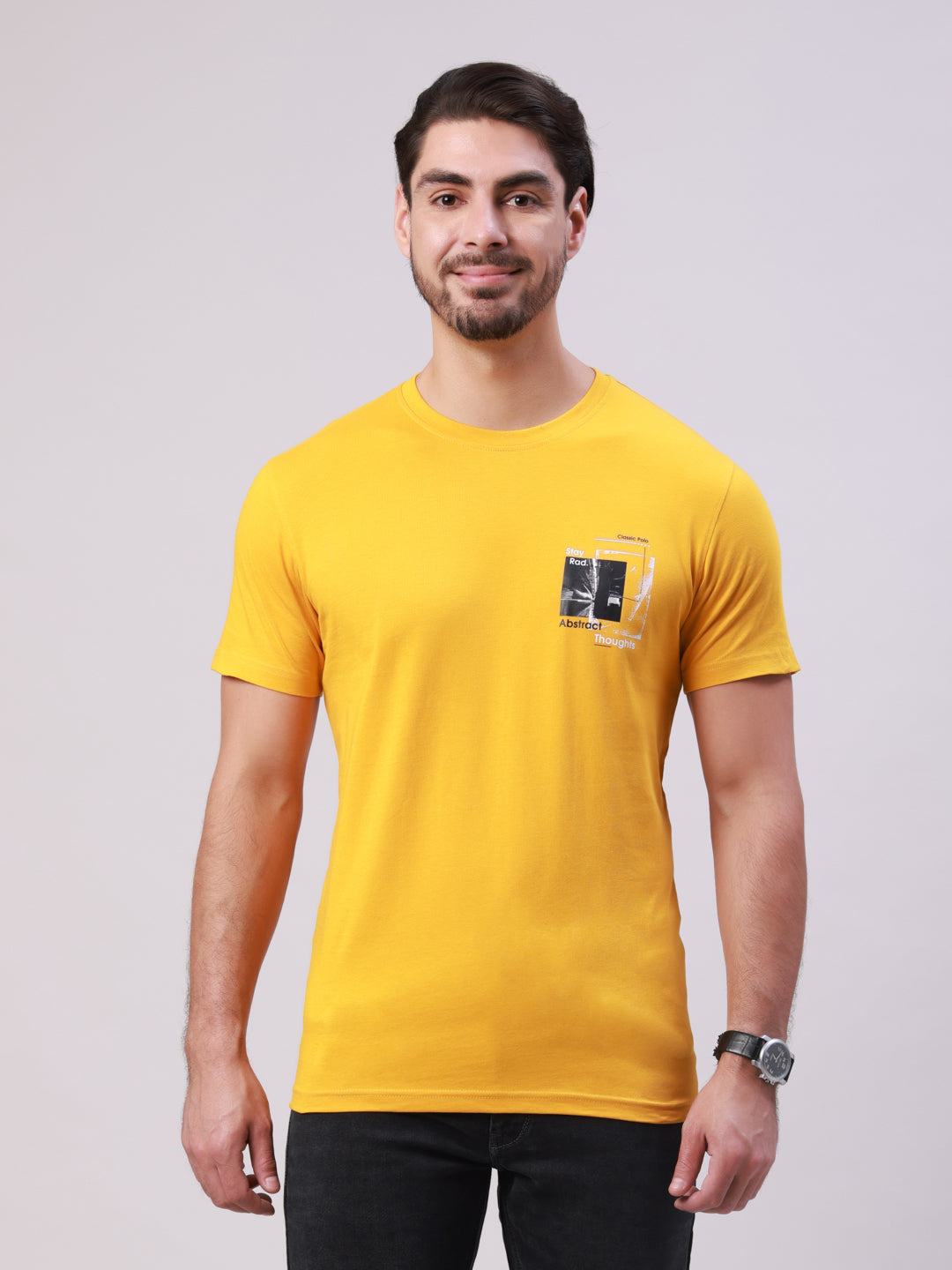 Classic Polo Men's Multicolor Crew Neck Printed Cotton Slim Fit T-Shirt | TOY-TRIO-914 SF C