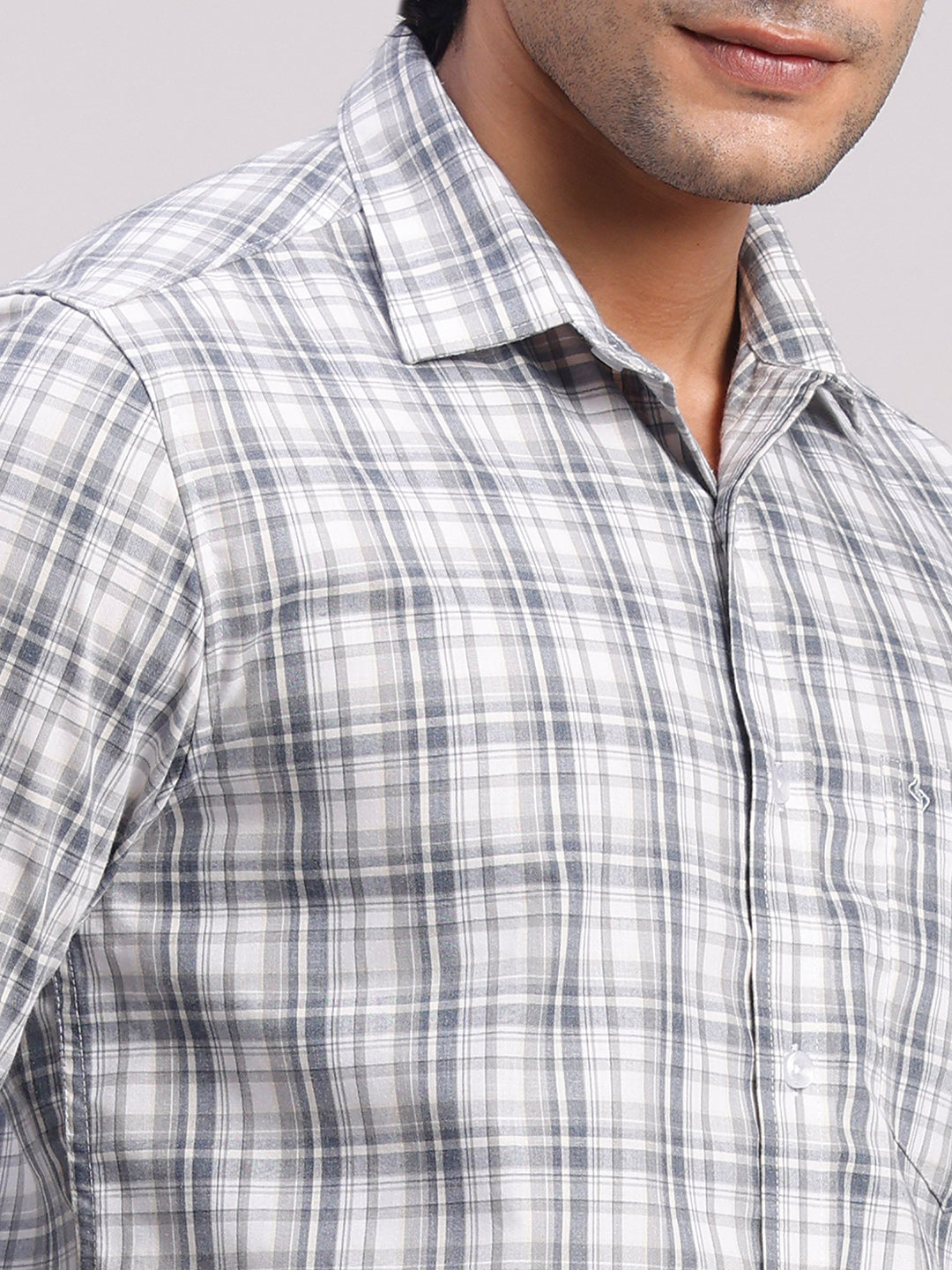 Classic Polo Men's Full Sleeve Multicolor Polo Neck Slim Fit Checked Cotton Casual Shirt | LSHR1-CL-04 A-FS-CHK-SF