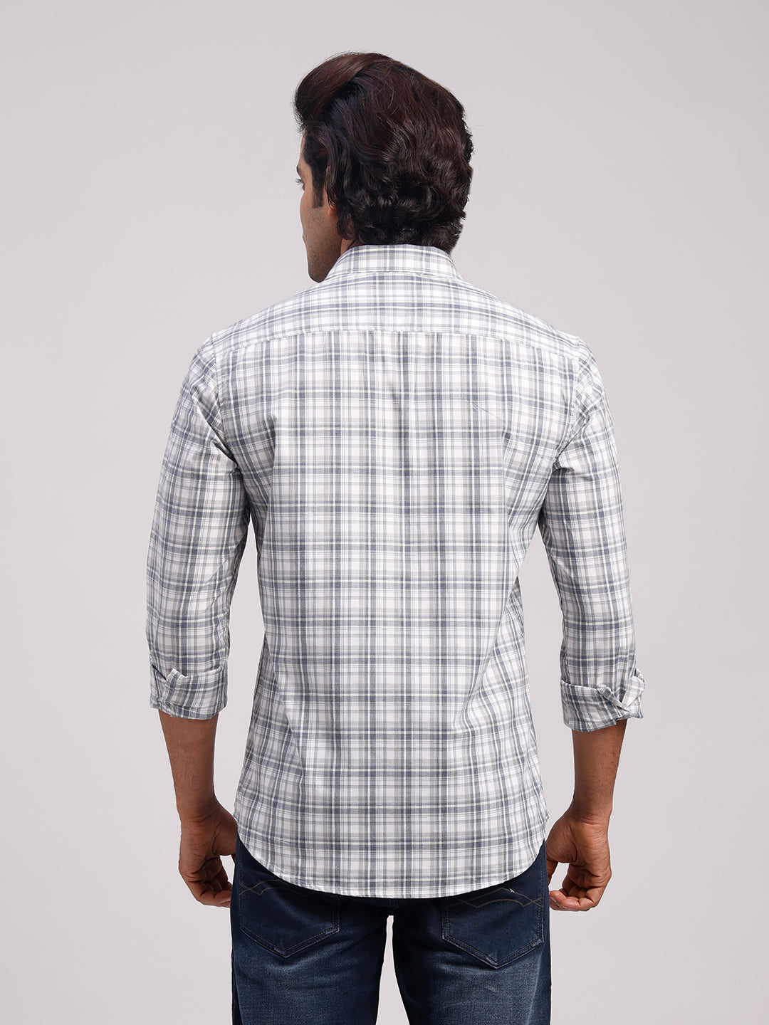 Classic Polo Men's Full Sleeve Multicolor Polo Neck Slim Fit Checked Cotton Casual Shirt | LSHR1-CL-04 A-FS-CHK-SF
