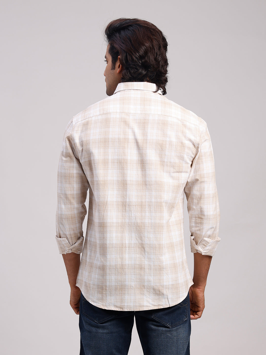 Classic Polo Men's Full Sleeve Multicolor Polo Neck Slim Fit Checked Cotton Casual Shirt | LSHR1-CL-06 A-FS-CHK-SF