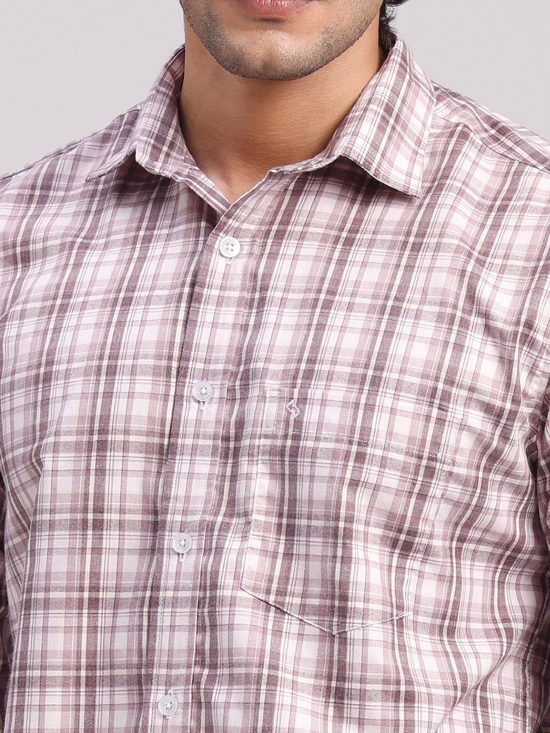 Classic Polo Men's Full Sleeve Multicolor Polo Neck Slim Fit Checked Cotton Casual Shirt | LSHR1-CL-04 B-FS-CHK-SF