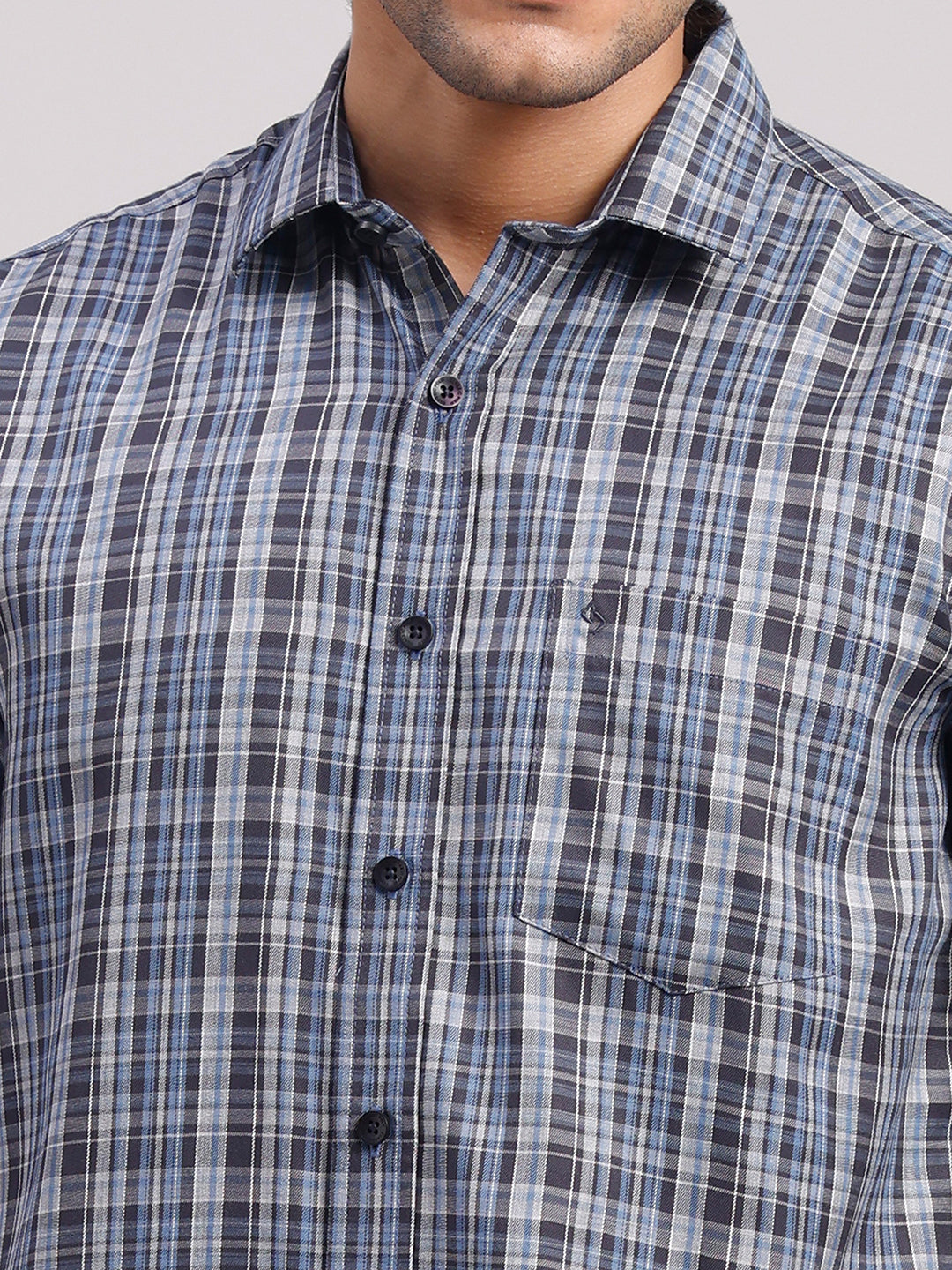 Classic Polo Men's Full Sleeve Multicolor Polo Neck Slim Fit Checked Cotton Casual Shirt | LSHR1-CL-01 A-FS-CHK-SF