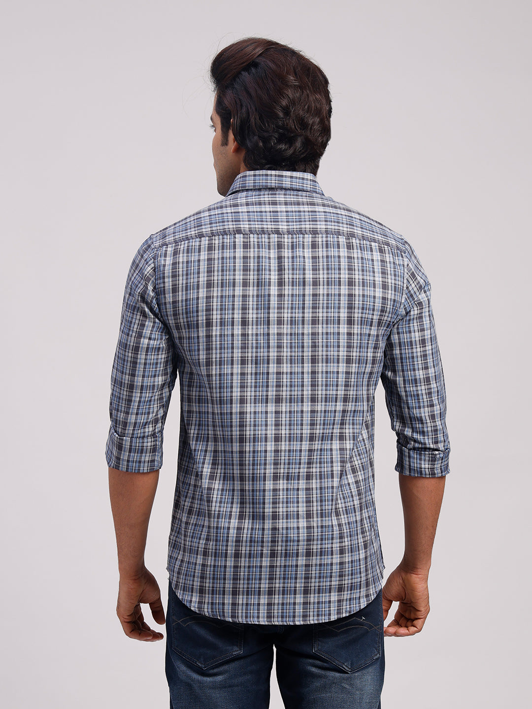 Classic Polo Men's Full Sleeve Multicolor Polo Neck Slim Fit Checked Cotton Casual Shirt | LSHR1-CL-01 A-FS-CHK-SF