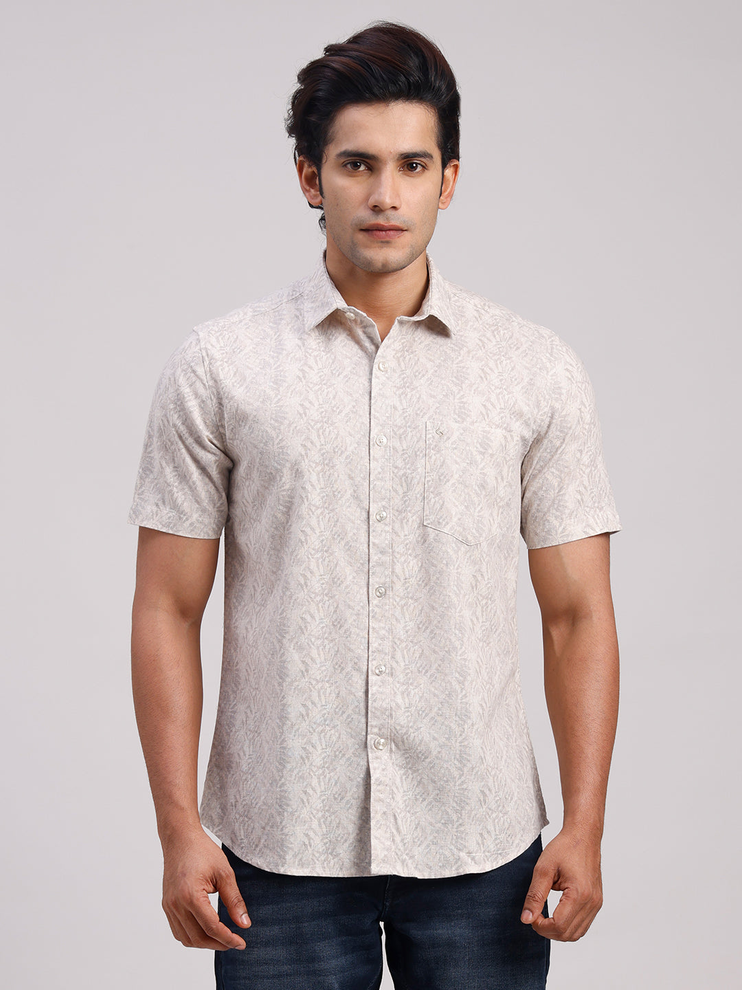 Classic Polo Men's Half Sleeve Multicolor Polo Neck Slim Fit All-Over Print Cotton Casual Shirt | SR1-EL-07 A-HS-PRT-SF