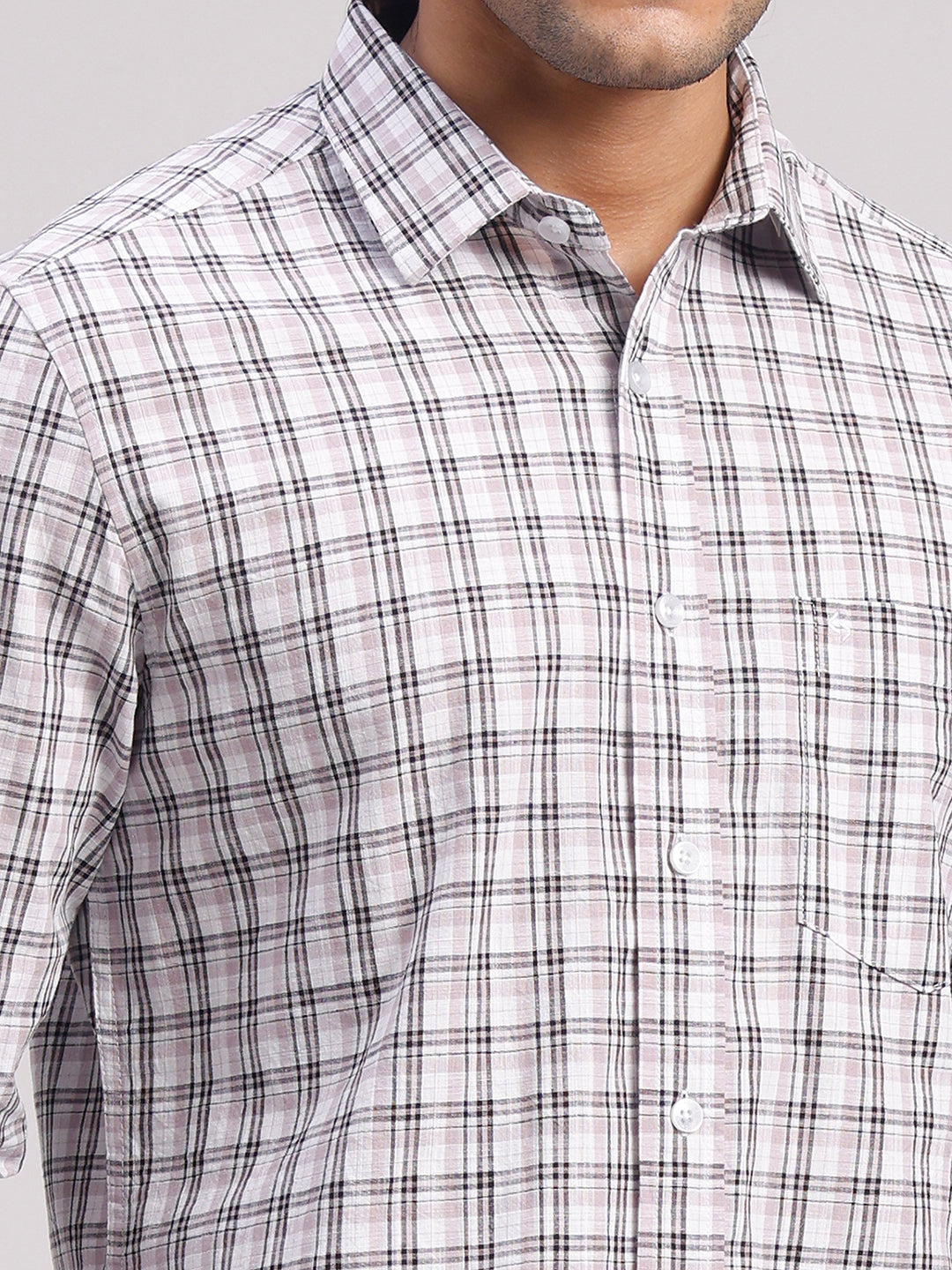 Classic Polo Men's Full Sleeve Black/White Polo Neck Slim Fit Checked Cotton Casual Shirt | SR1-EL-13 A-FS-CHK-SF