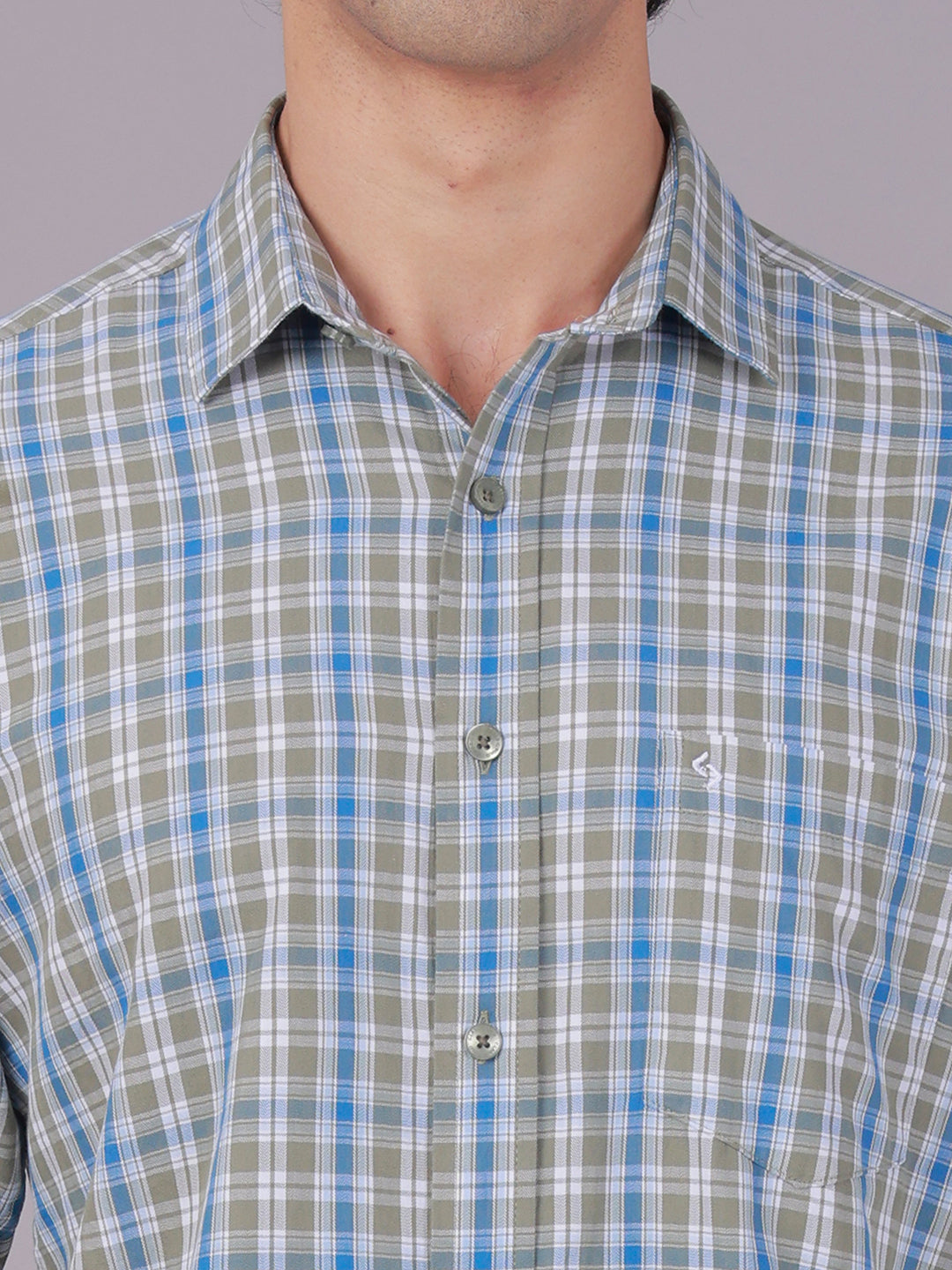 Classic Polo Men's Full Sleeve Multicolor Polo Neck Slim Fit Checked Cotton Casual Shirt | SR1-CL-05 B-FS-CHK-SF