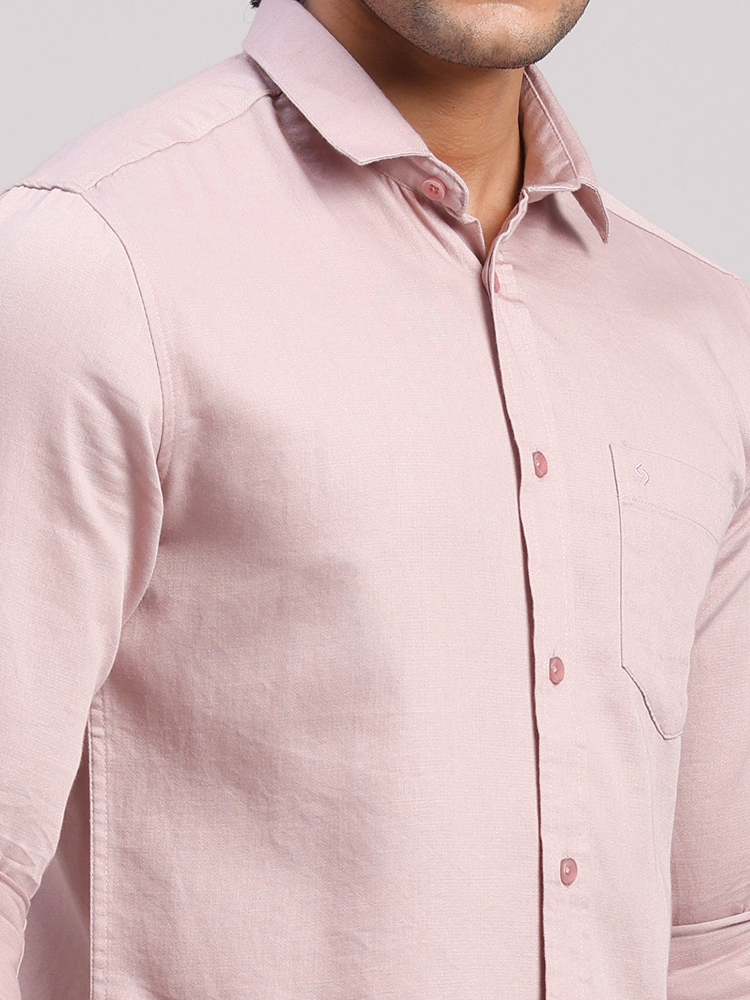 Classic Polo Men's Full Sleeve Dark Pink Polo Neck Slim Fit Solid Cotton Casual Shirt | SR1-GN-10 A-FS-SLD-SF