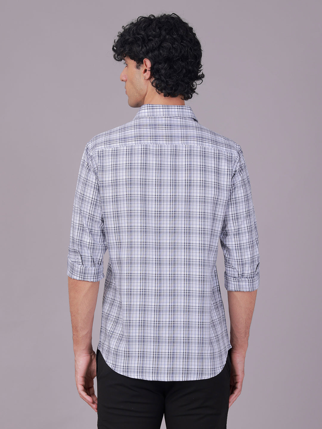 Classic Polo Men's Full Sleeve Multicolor Polo Neck Slim Fit Checked Cotton Casual Shirt | LSHR1-EL-01 A-FS-CHK-SF