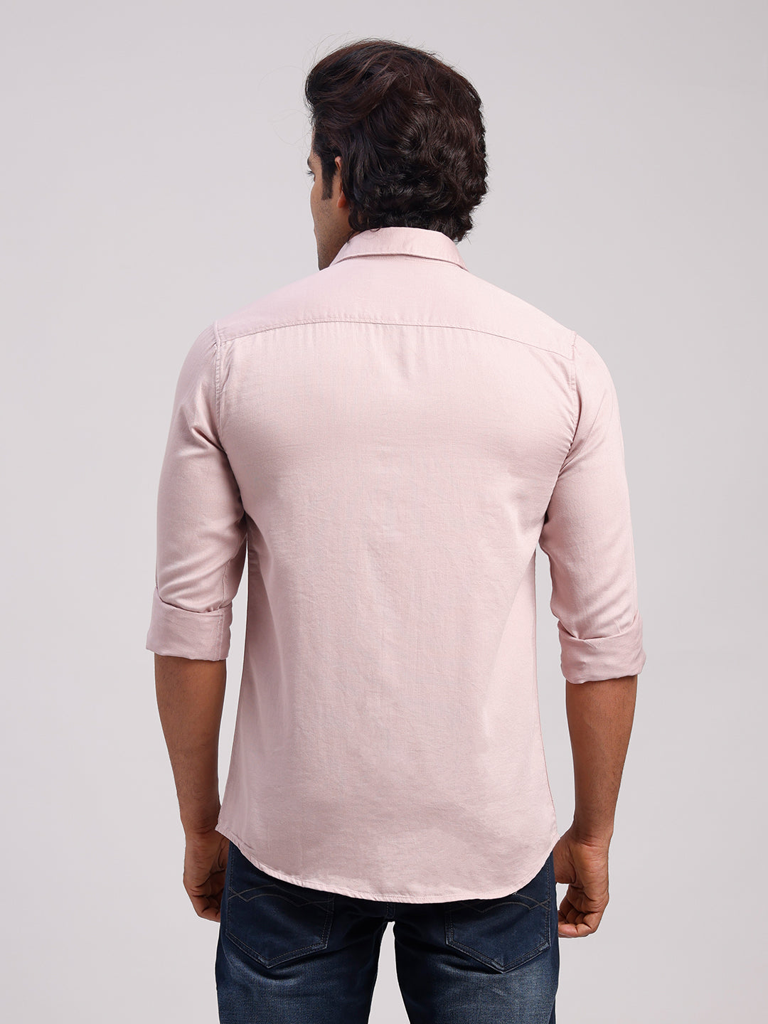 Classic Polo Men's Full Sleeve Dark Pink Polo Neck Slim Fit Solid Cotton Casual Shirt | SR1-GN-10 A-FS-SLD-SF