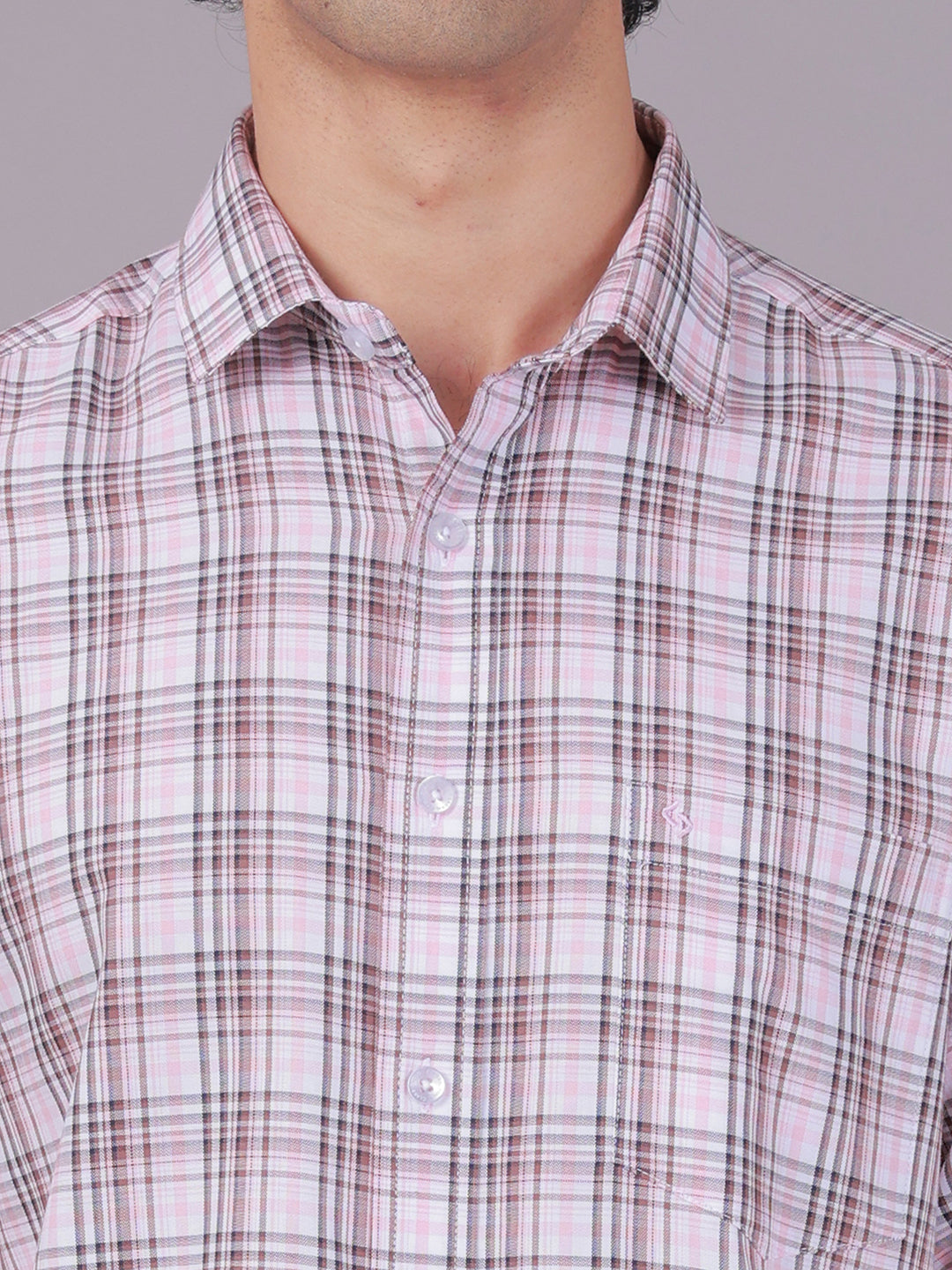 Classic Polo Men's Full Sleeve Multicolor Polo Neck Slim Fit Checked Cotton Casual Shirt | LSHR1-EL-01 B-FS-CHK-SF