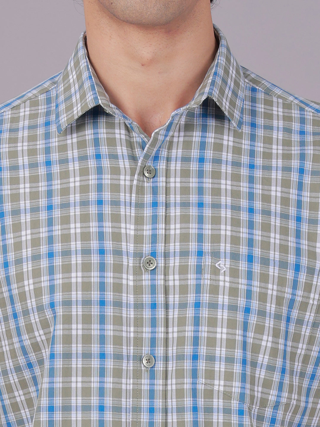 Classic Polo Men's Half Sleeve Multicolor Polo Neck Slim Fit Checked Cotton Casual Shirt | SR1-CL-05 B-HS-CHK-SF