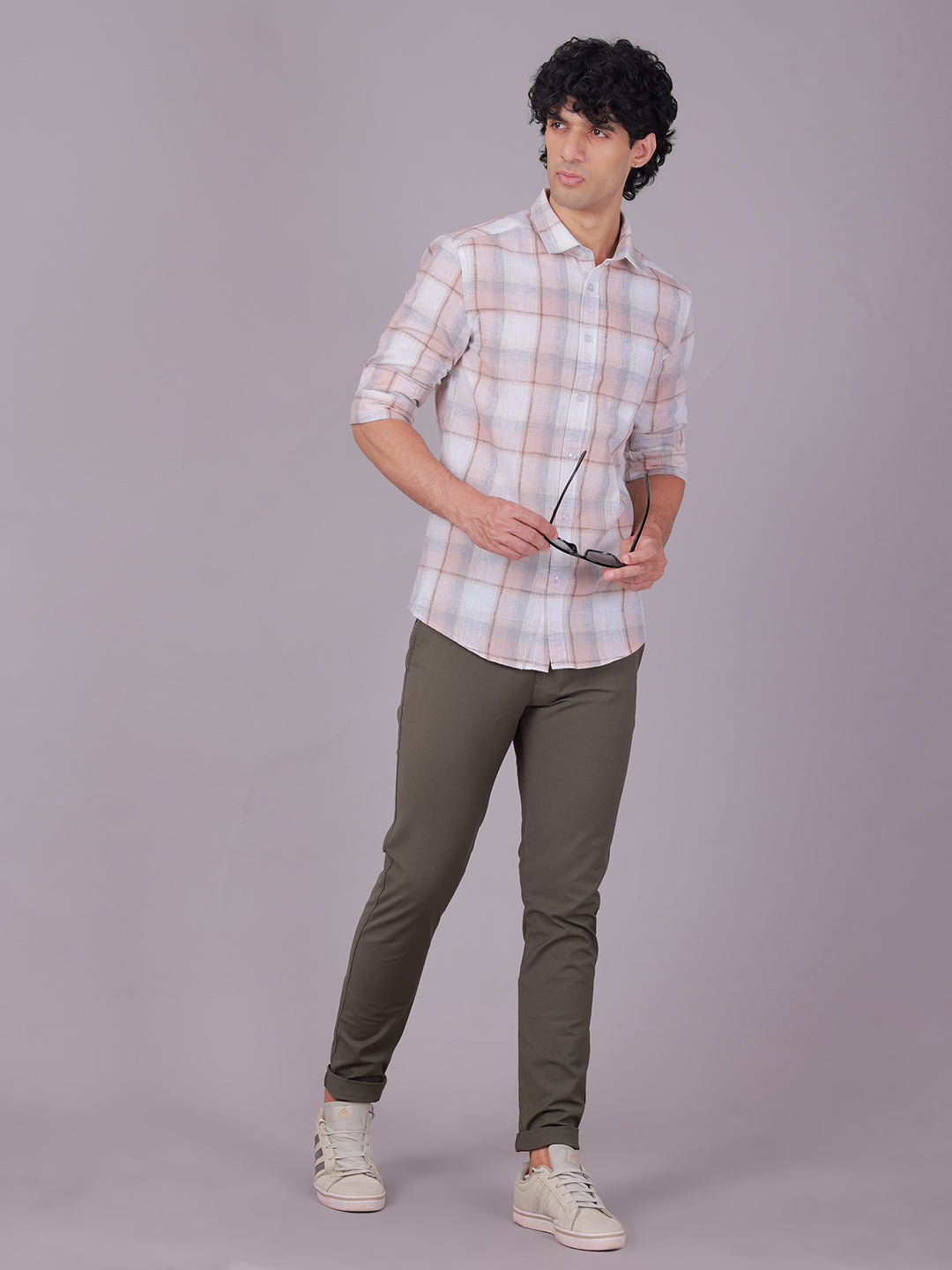 Classic Polo Men's Full Sleeve Multicolor Polo Neck Slim Fit Checked Cotton Casual Shirt | LSHR1-GN-01 A-FS-CHK-SF