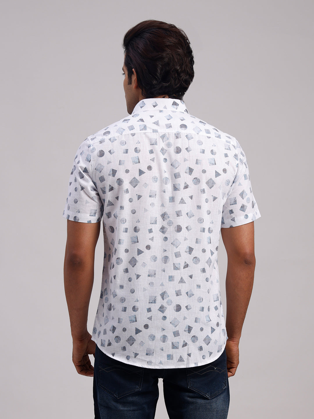 Classic Polo Men's Half Sleeve Multicolor Polo Neck Slim Fit All-Over Print Cotton Casual Shirt | SR1-CL-22 B-HS-PRT-SF