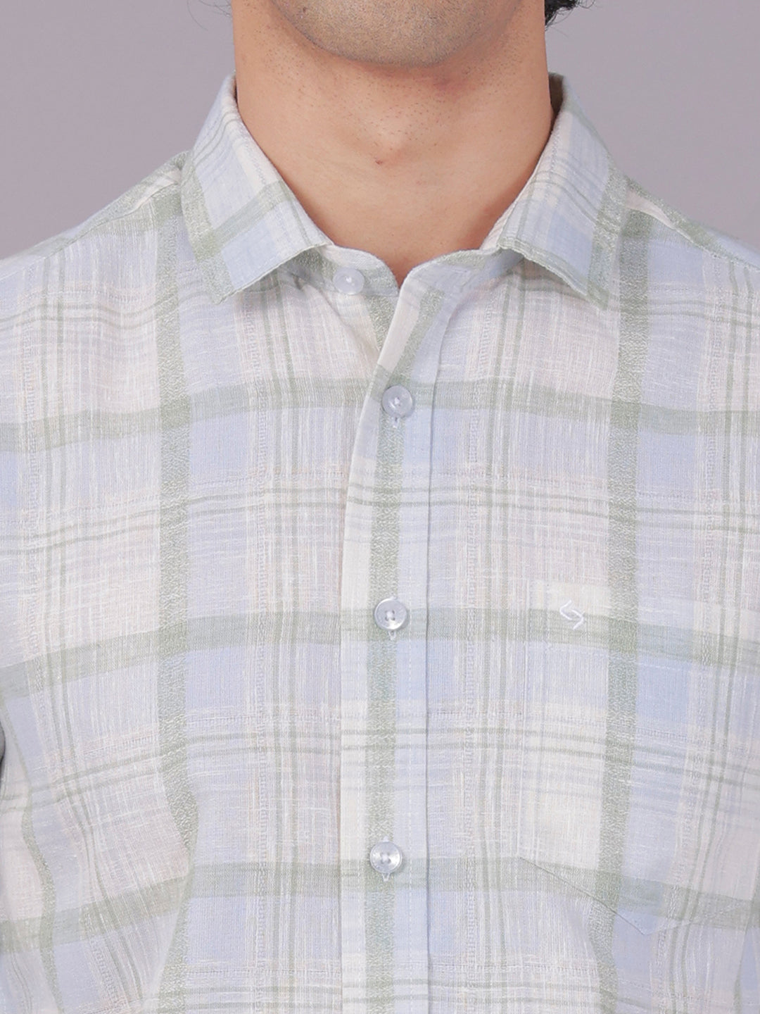 Classic Polo Men's Full Sleeve Multicolor Polo Neck Slim Fit Checked Cotton Casual Shirt | LSHR1-GN-02 A-FS-CHK-SF