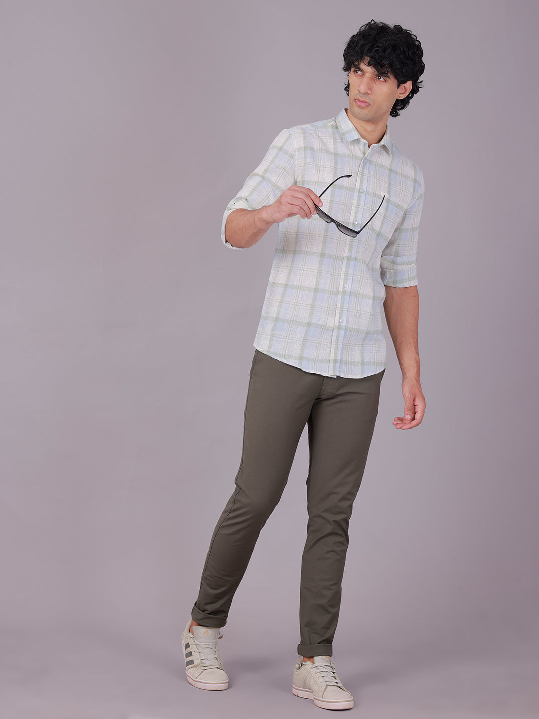 Classic Polo Men's Full Sleeve Multicolor Polo Neck Slim Fit Checked Cotton Casual Shirt | LSHR1-GN-02 A-FS-CHK-SF