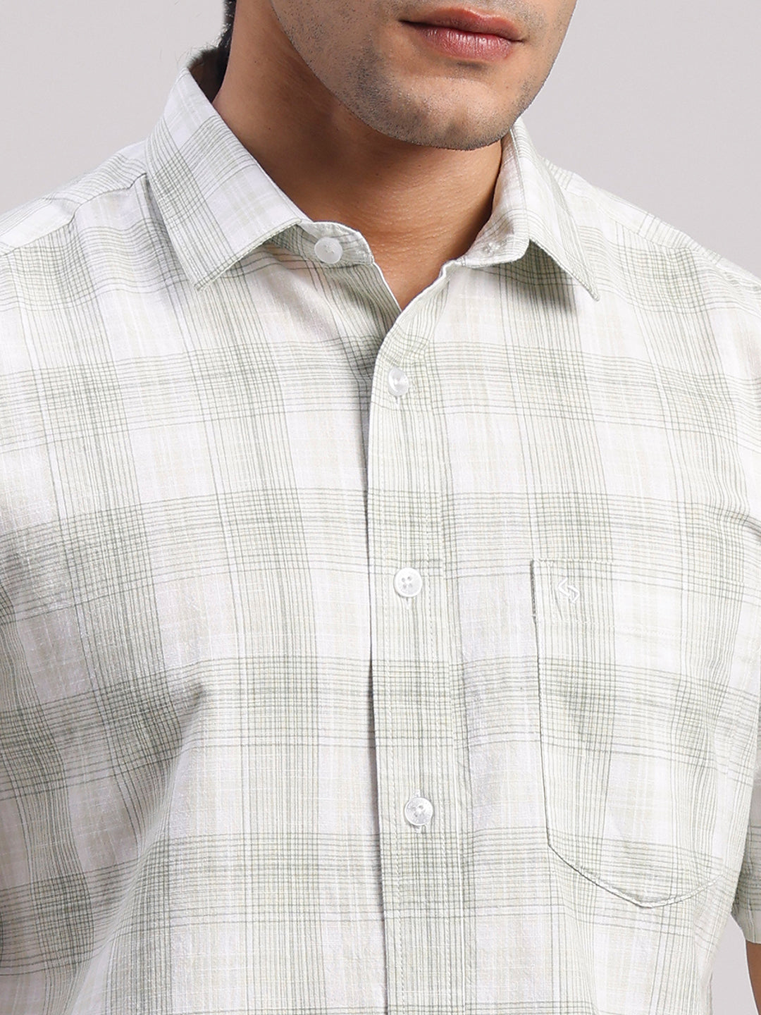 Classic Polo Men's Half Sleeve Multicolor Polo Neck Slim Fit Checked Cotton Casual Shirt | LSHR1-CL-06 B-HS-CHK-SF
