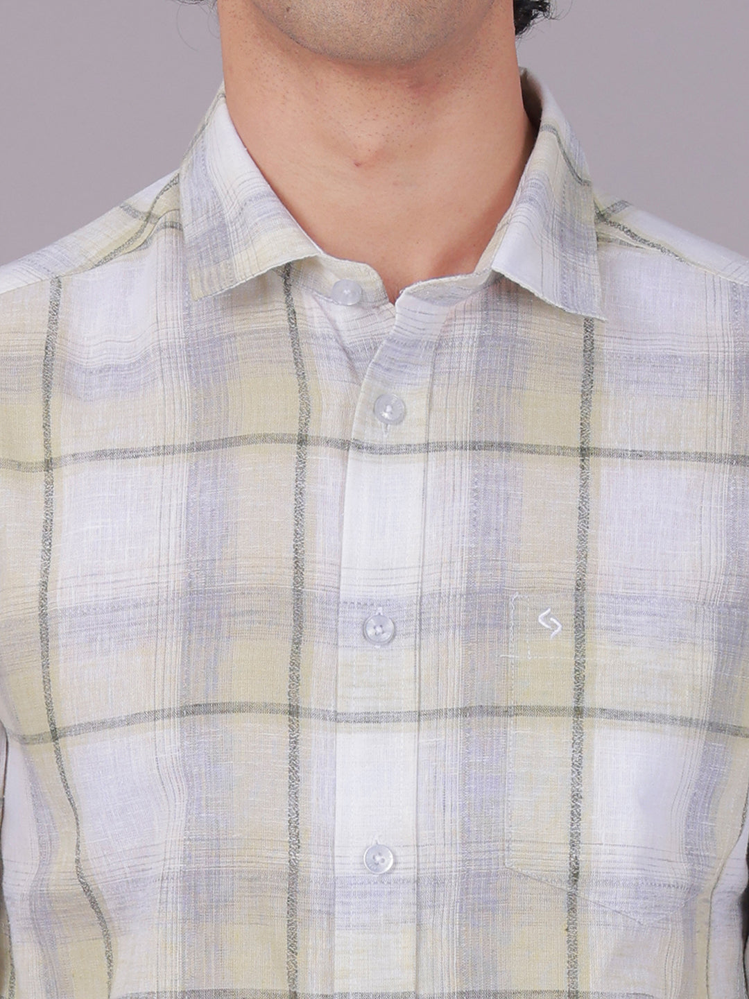 Classic Polo Men's Full Sleeve Multicolor Polo Neck Slim Fit Checked Cotton Casual Shirt | LSHR1-GN-01 B-FS-CHK-SF