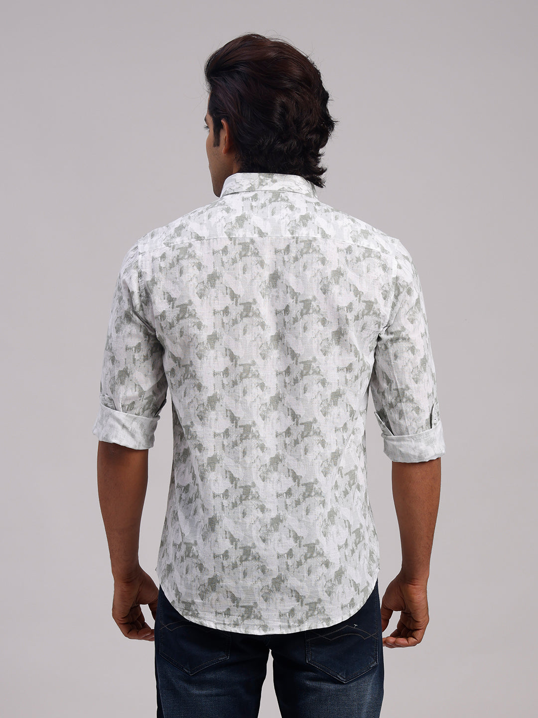 Classic Polo Men's Full Sleeve Multicolor Polo Neck Slim Fit All-Over Print Cotton Casual Shirt | LSHR1-CL-17 A-FS-PRT-SF