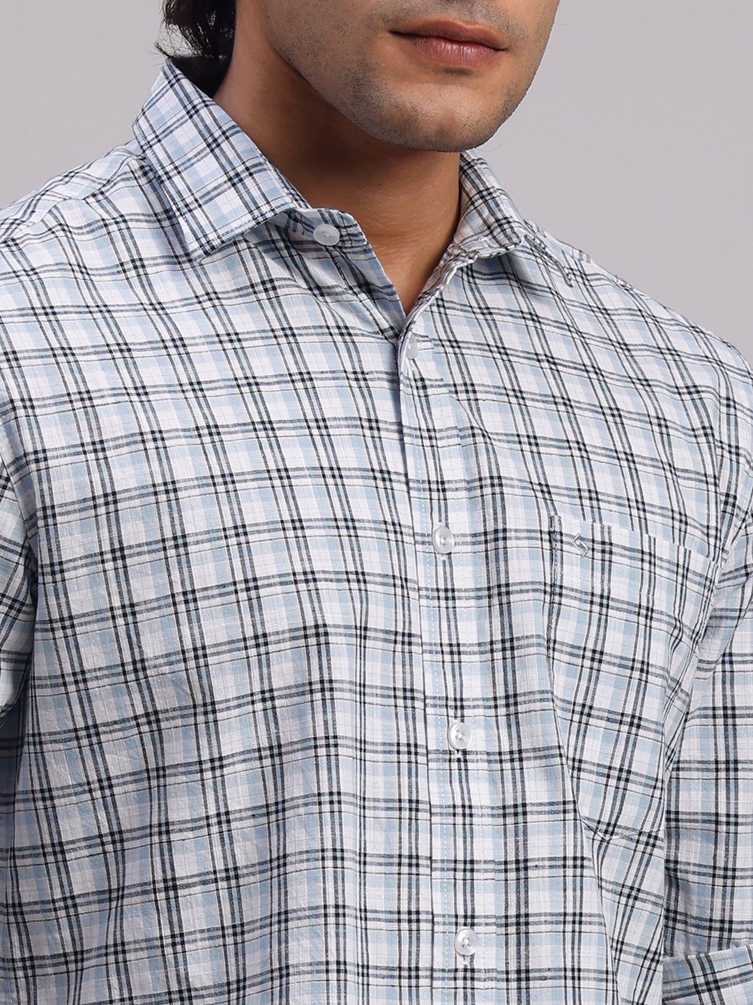 Classic Polo Men's Full Sleeve Multicolor Polo Neck Slim Fit Checked Cotton Casual Shirt | SR1-EL-13 B-FS-CHK-SF