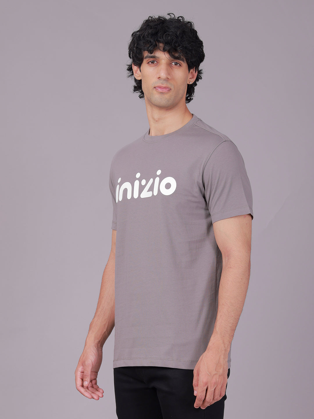 Classic Polo Men's Half Sleeve Grey Crew Neck Slim Fit Printed Cotton T-Shirt | BALENO - 638 B SF C