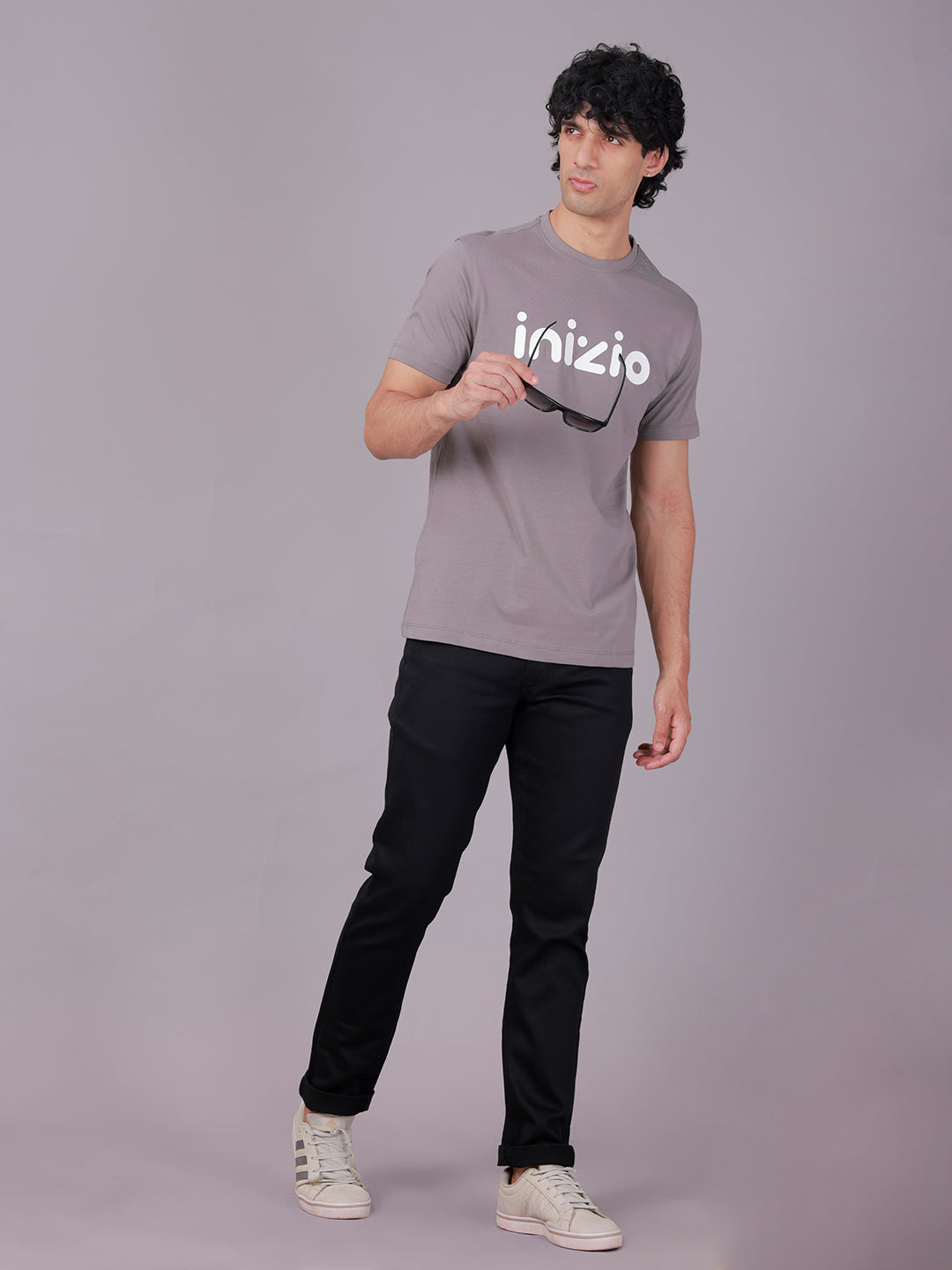 Classic Polo Men's Half Sleeve Grey Crew Neck Slim Fit Printed Cotton T-Shirt | BALENO - 638 B SF C