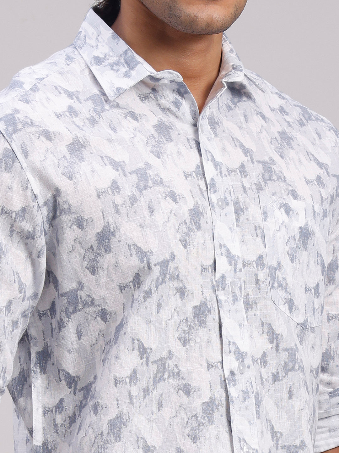 Classic Polo Men's Full Sleeve Multicolor Polo Neck Slim Fit All-Over Print Cotton Casual Shirt | LSHR1-CL-17 B-FS-PRT-SF