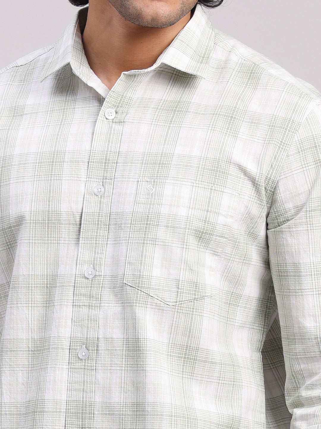 Classic Polo Men's Full Sleeve Multicolor Polo Neck Slim Fit Checked Cotton Casual Shirt | LSHR1-CL-06 B-FS-CHK-SF