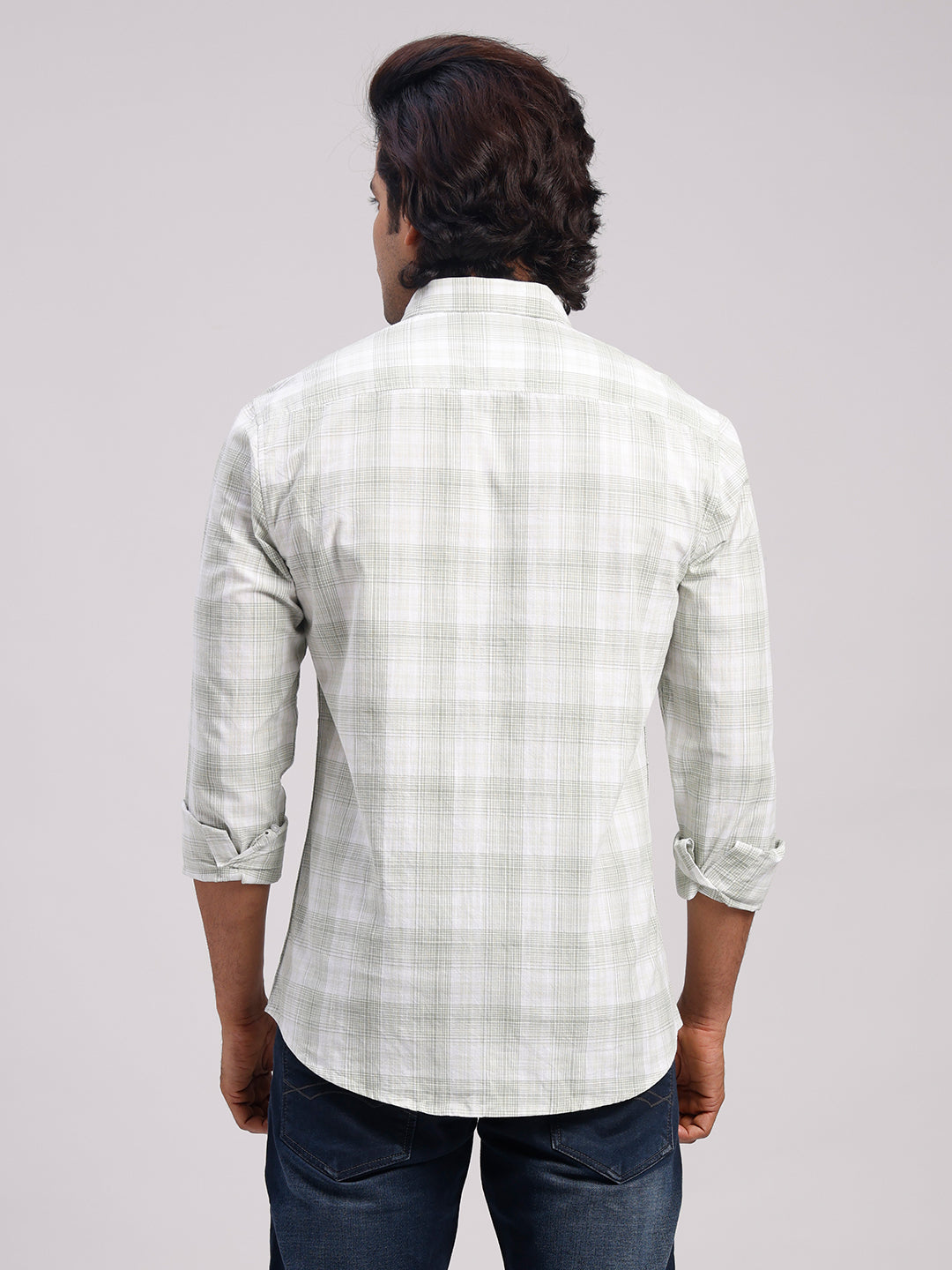 Classic Polo Men's Full Sleeve Multicolor Polo Neck Slim Fit Checked Cotton Casual Shirt | LSHR1-CL-06 B-FS-CHK-SF
