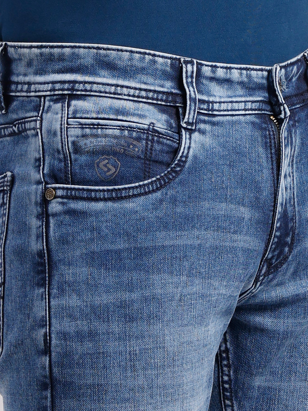 Classic Polo Men's Light Blue Slim Fit Solid Cotton Denim | LDMR1-01-LBLU-SF