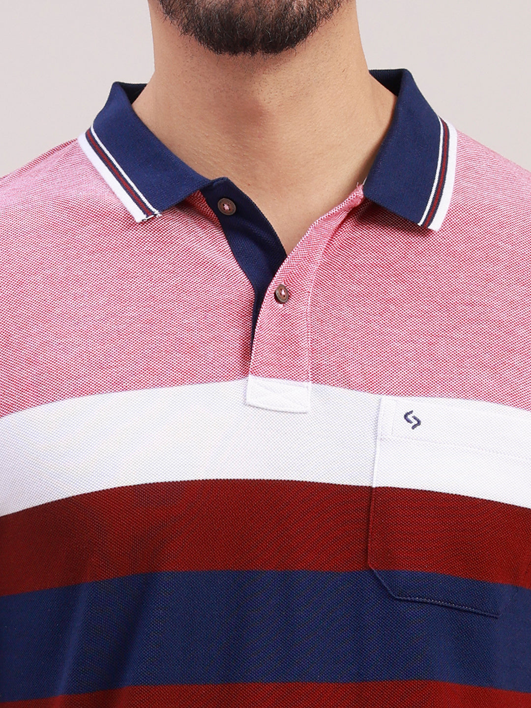 Classic Polo Men's Half Sleeve Multicolor Polo Neck Slim Fit Colorblock Cotton Blend T-Shirt | VTA - 323 A SF P