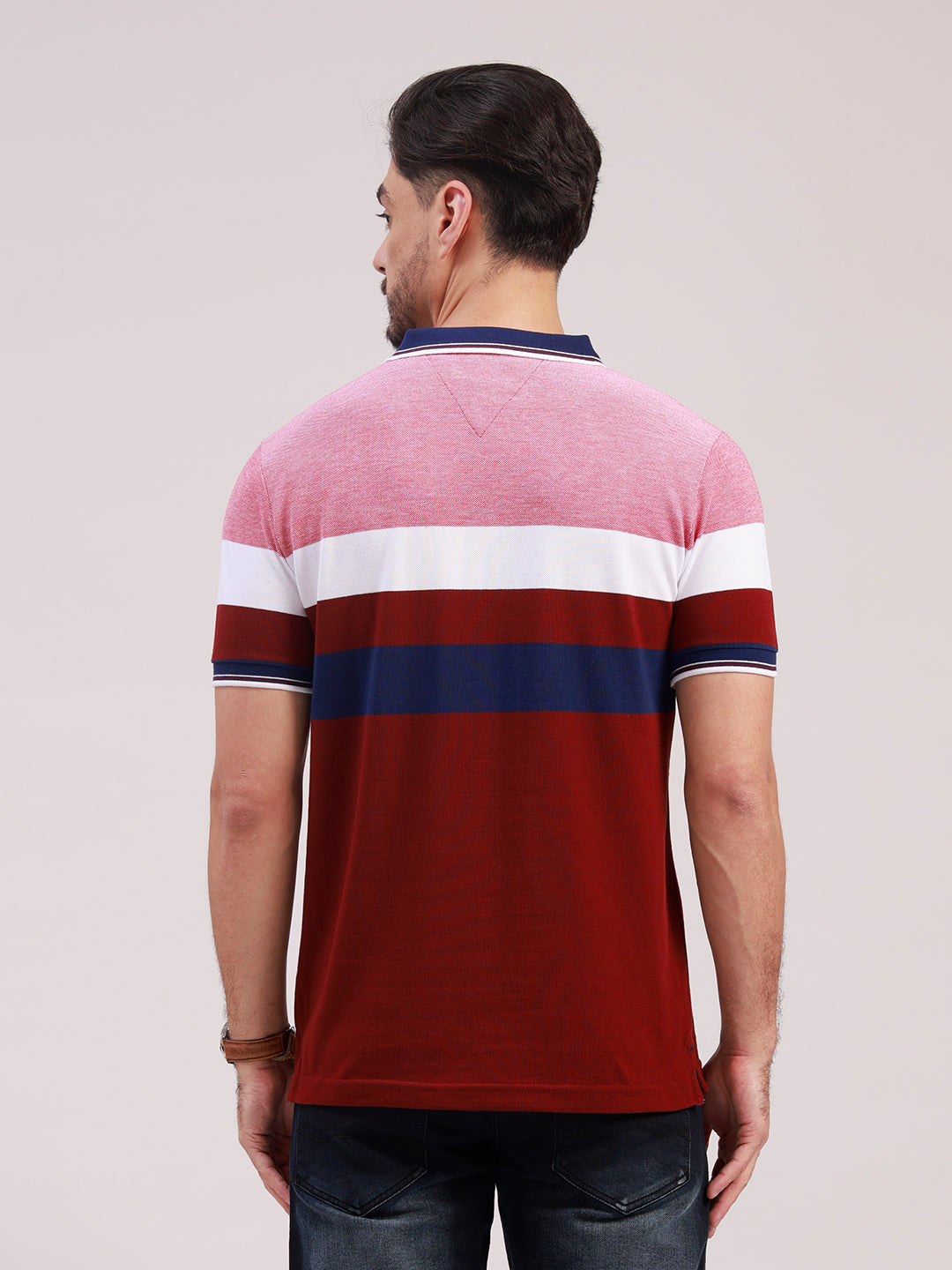 Classic Polo Men's Half Sleeve Multicolor Polo Neck Slim Fit Colorblock Cotton Blend T-Shirt | VTA - 323 A SF P