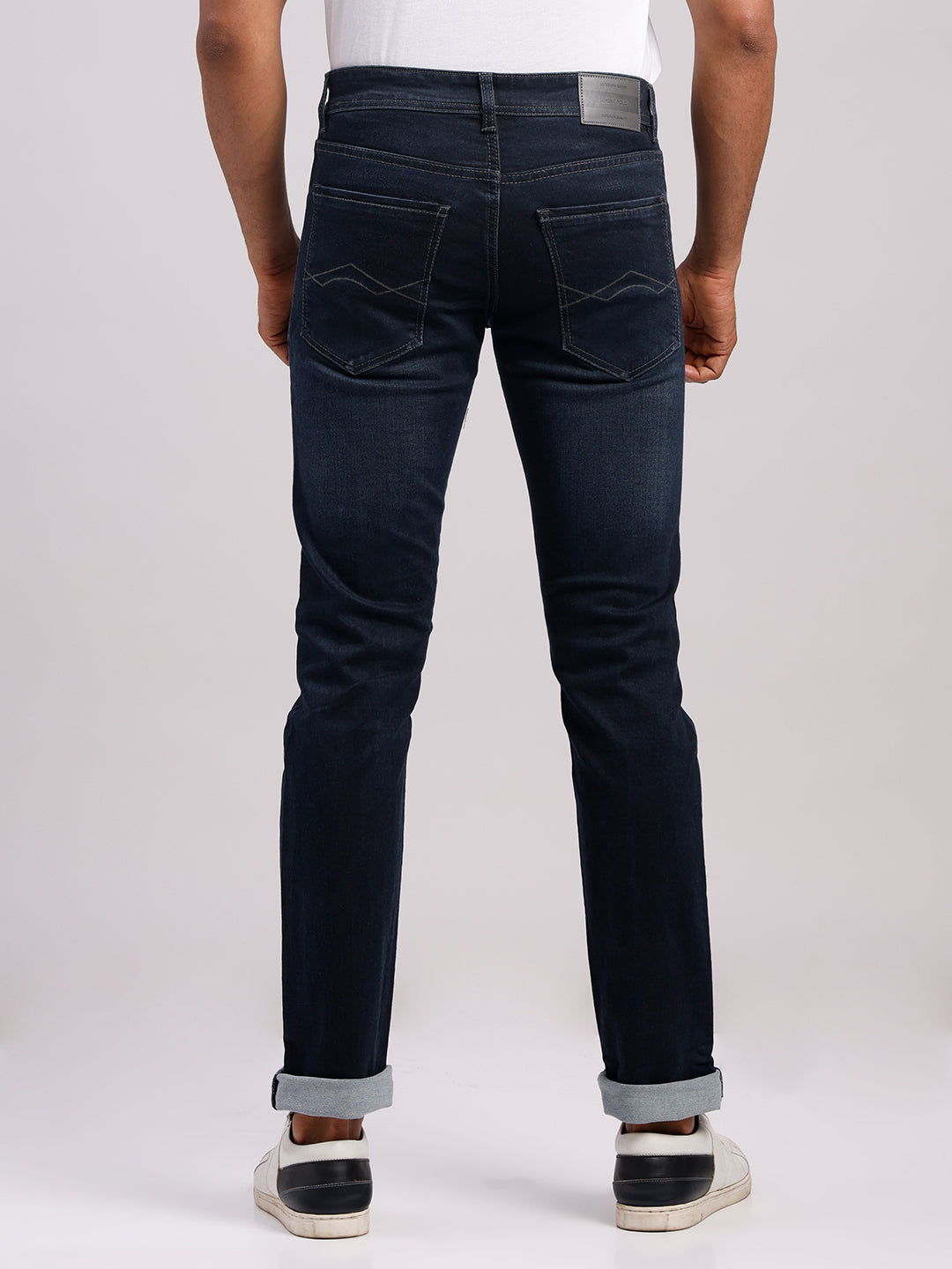 Classic Polo Men's Dark Navy Slim Fit Solid Cotton Denim | LDMR1-04-D.NAVY-SF