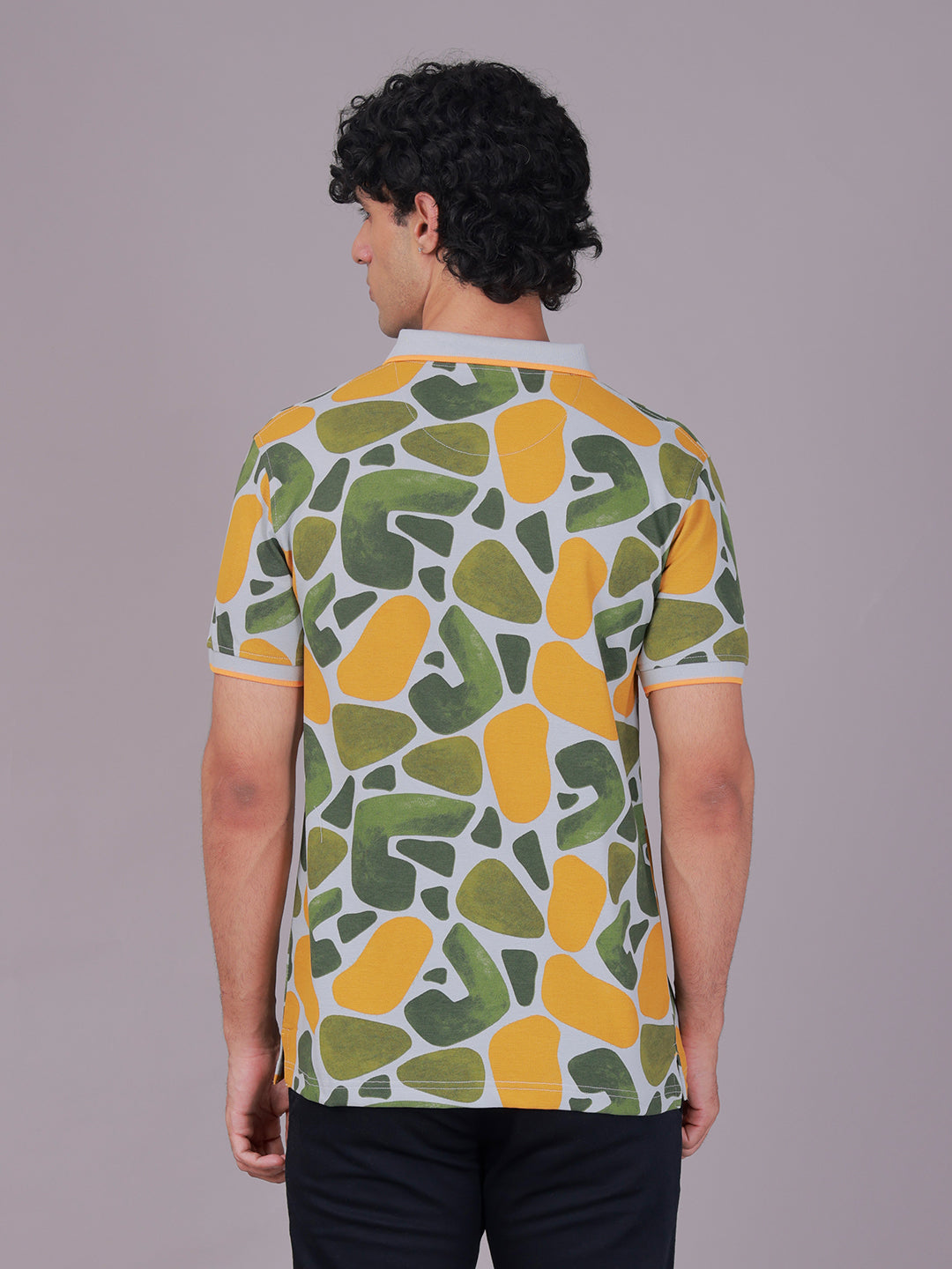 Classic Polo Men's Half Sleeve Multicolor Polo Neck Slim Fit All-Over Print Cotton T-Shirt | BEAU - 301 B SF P