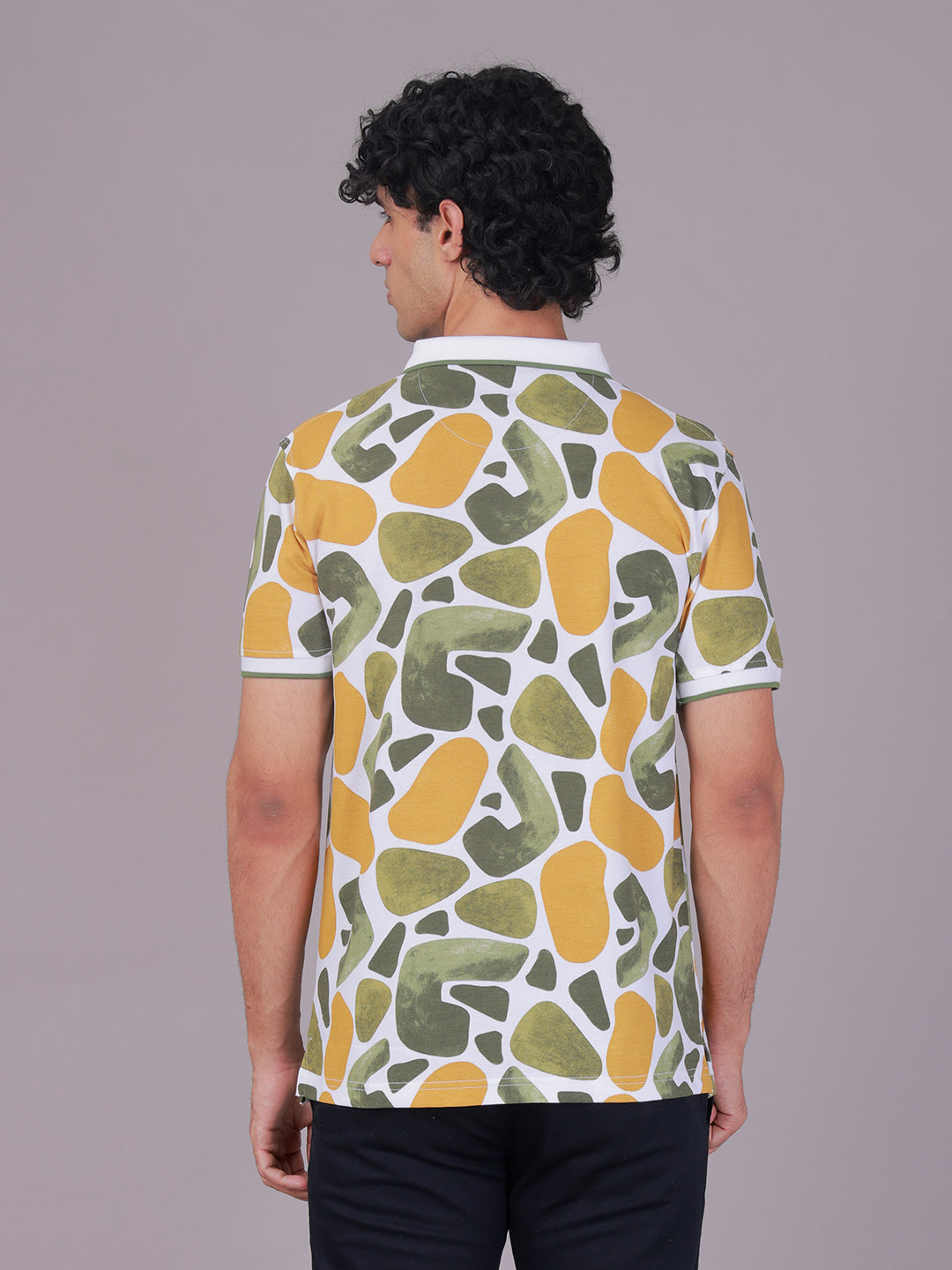 Classic Polo Men's Half Sleeve Multicolor Polo Neck Slim Fit All-Over Print Cotton T-Shirt | BEAU - 301 A SF P